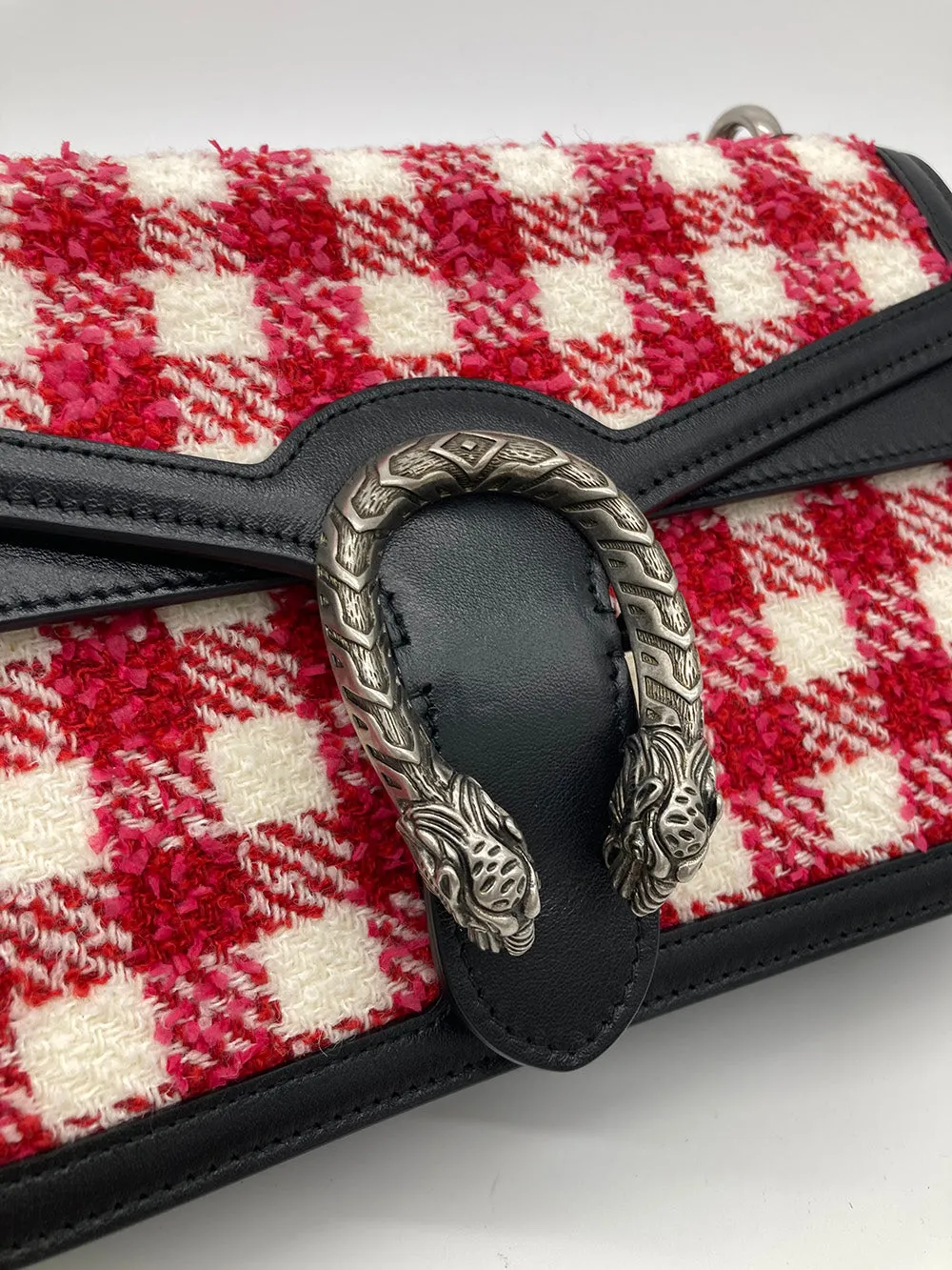 Gucci Vichy Wool Tweed Small Dionysus Shoulder Bag