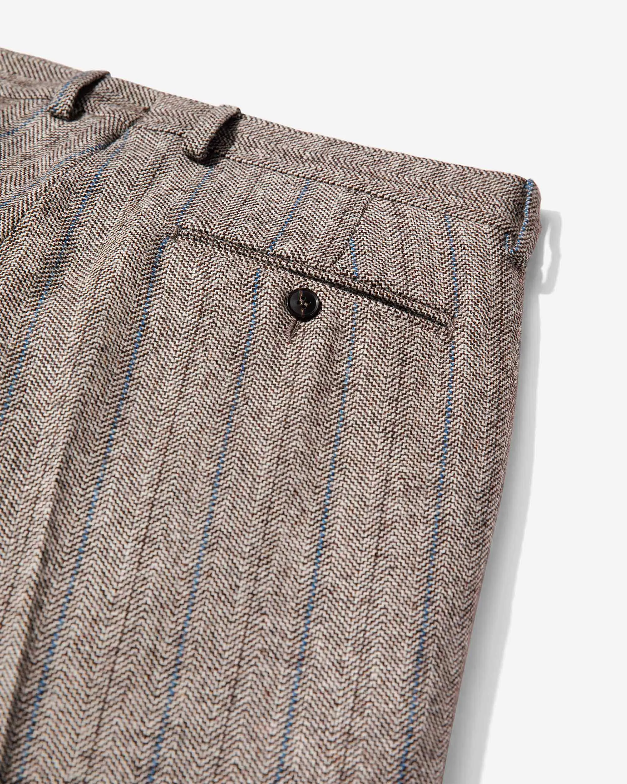 Herringbone Single-Pleat Suit Pant