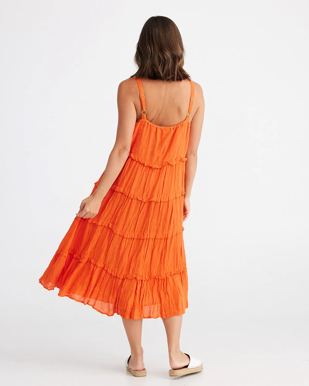 Holiday Alita Dress Orangeade Linen