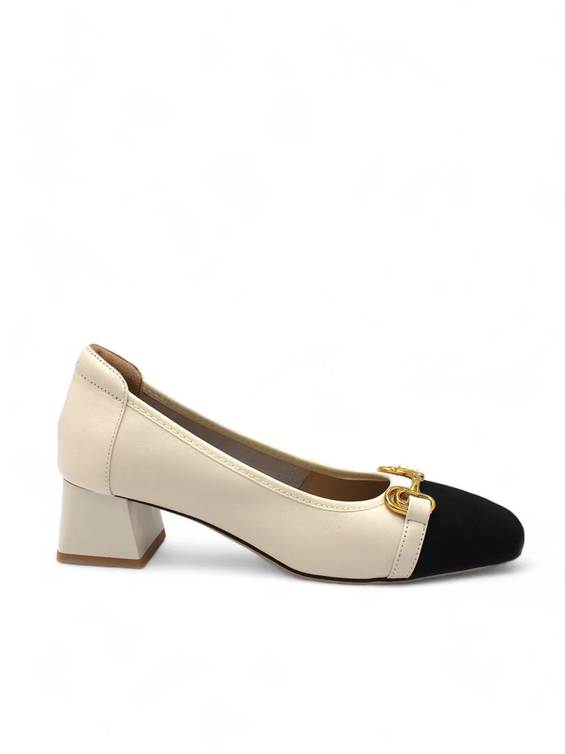 Horsbit Two-tone Block-heel Pumps