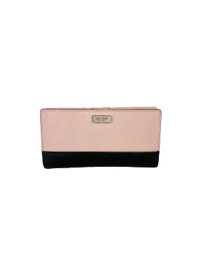 Kate Spade pink and black leather slim wallet