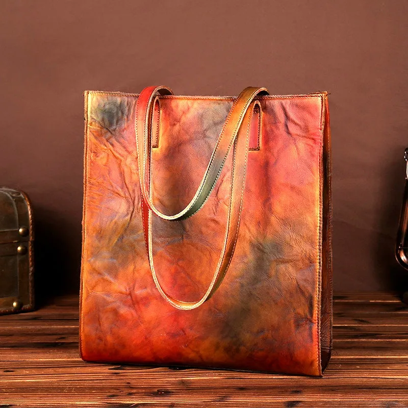 Ladies Handbag, Mother's Birthday Gift, Christmas Gift, Handmade Leather Totes A80054