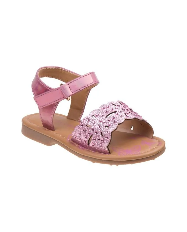 Laura Ashley Pink Embellished  Sandals for Toddler Girls