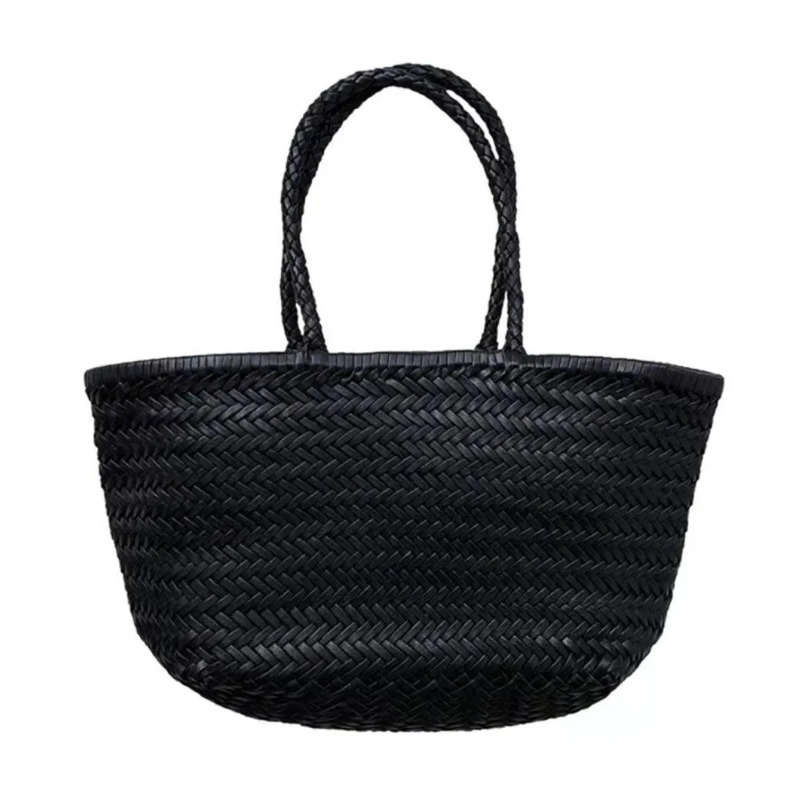 Leather Handbag Italy Leather Bag Woven Leather Tote Bag | Hand Woven Triple Jump Bamboo Style Ladies Hobo Holiday Bag, Weekend Bag