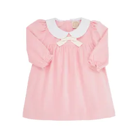 Long Sleeve Banks Bow Dress (Velveteen) - Sandpearl Pink with Palmetto Pearl