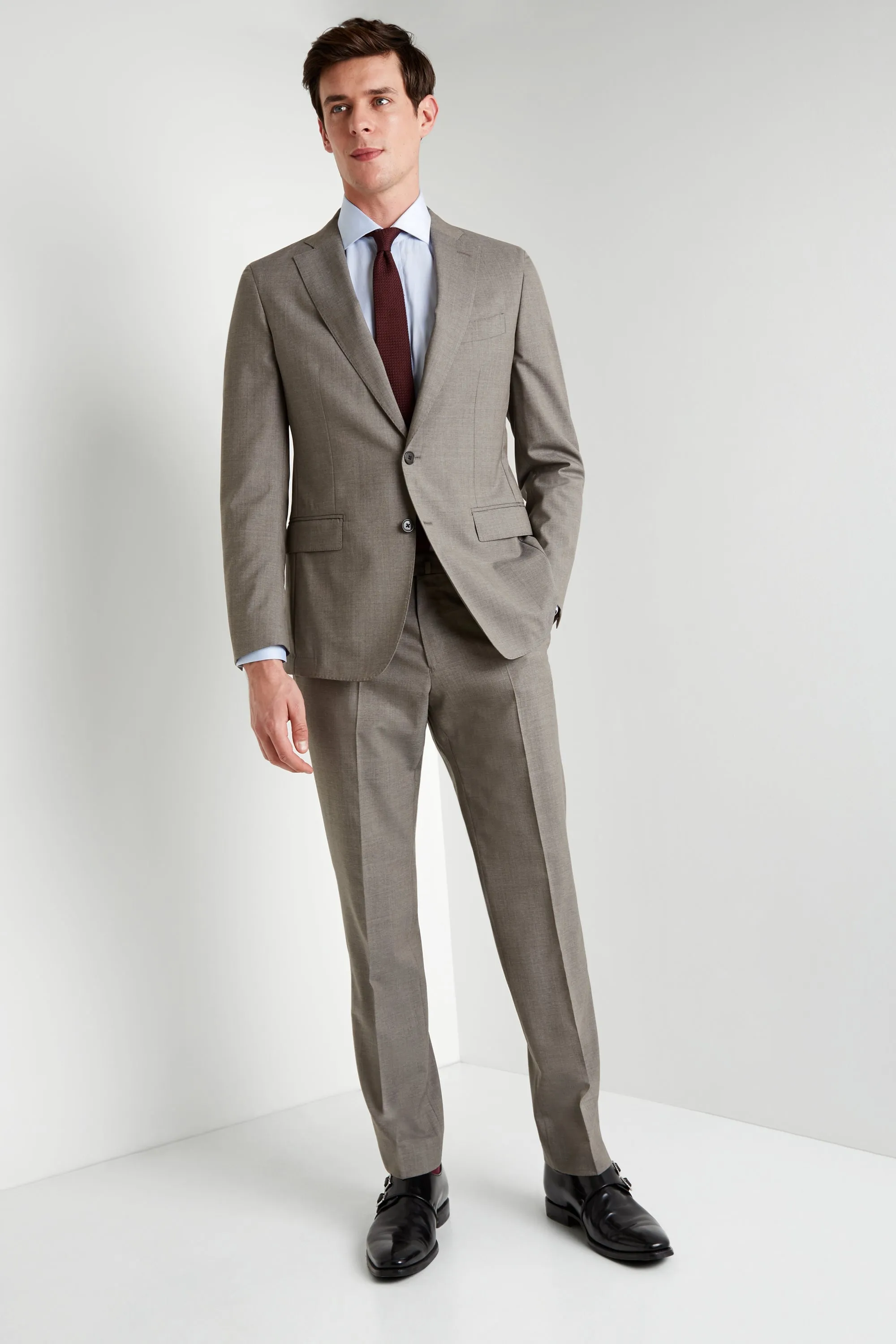 Maxman Prive Tan Sharkskin Suit