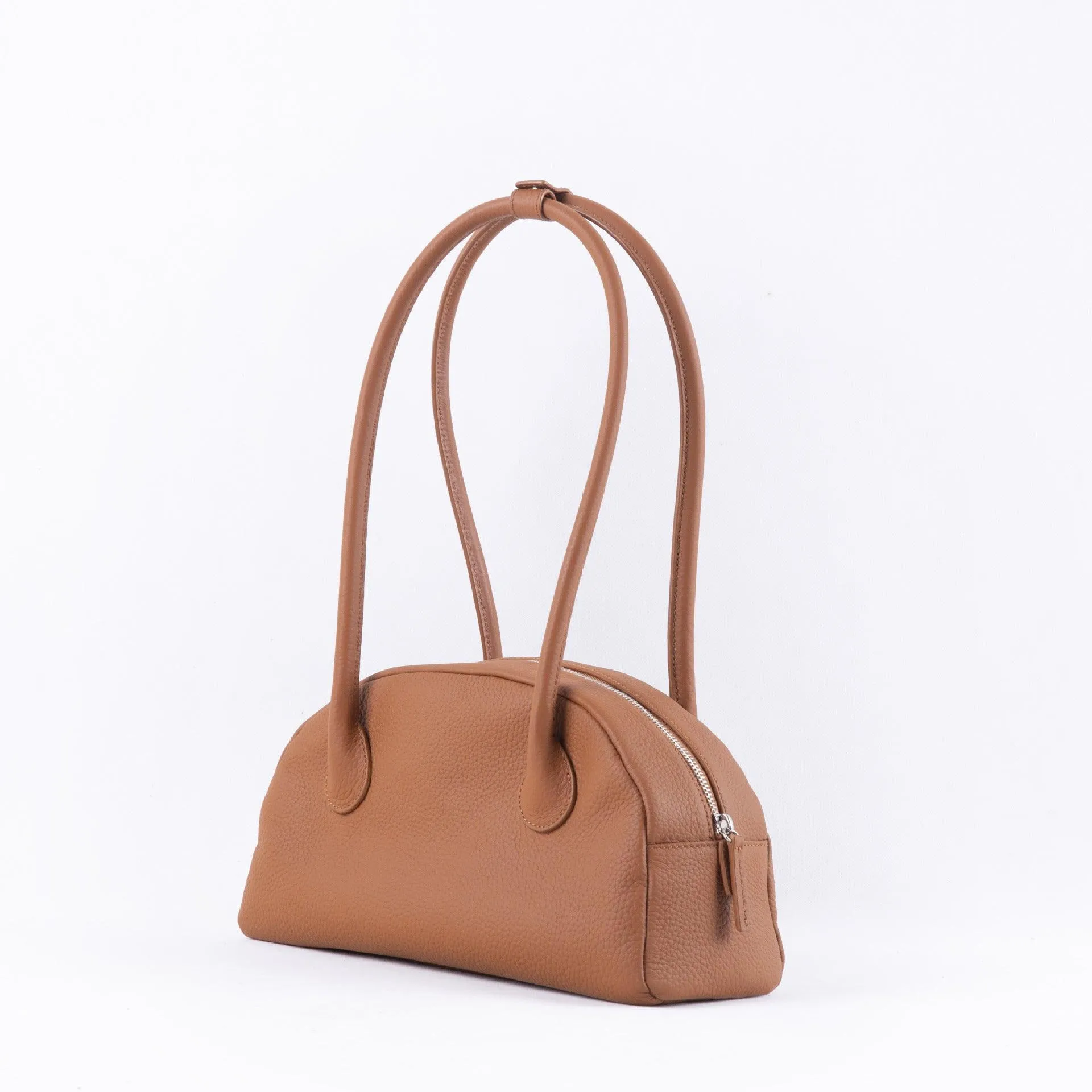 Minimalist Shell-shaped Leather Shoulder Bag, Women's Crescent Bag, Leather Party Bag