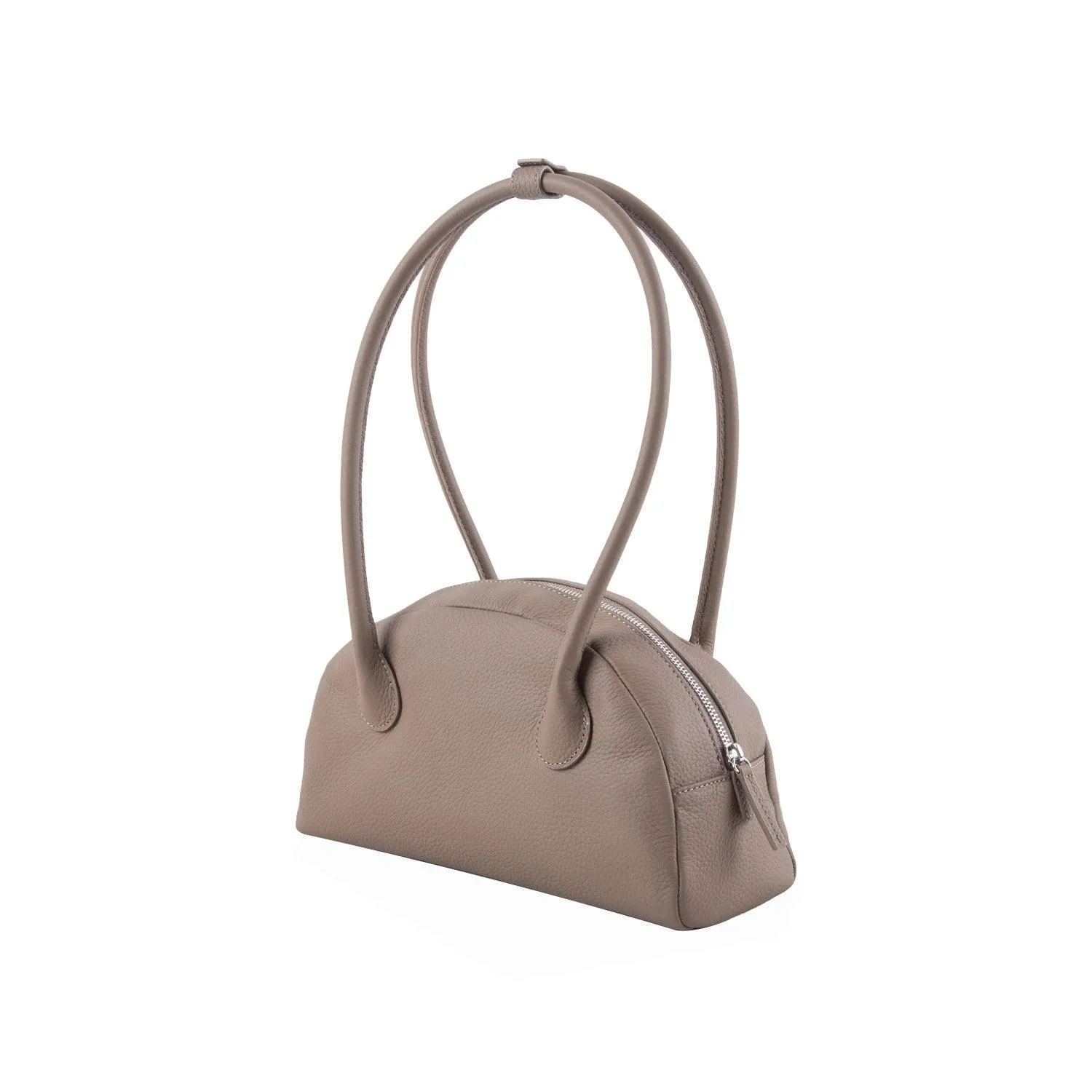 Minimalist Shell-shaped Leather Shoulder Bag, Women's Crescent Bag, Leather Party Bag