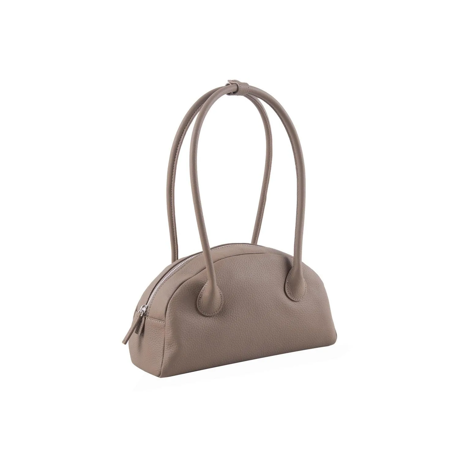 Minimalist Shell-shaped Leather Shoulder Bag, Women's Crescent Bag, Leather Party Bag