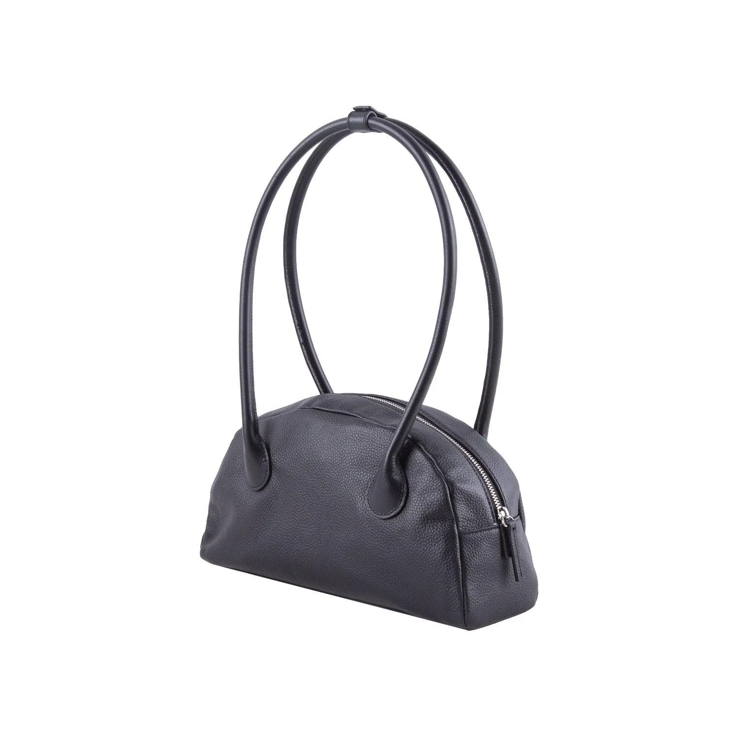 Minimalist Shell-shaped Leather Shoulder Bag, Women's Crescent Bag, Leather Party Bag