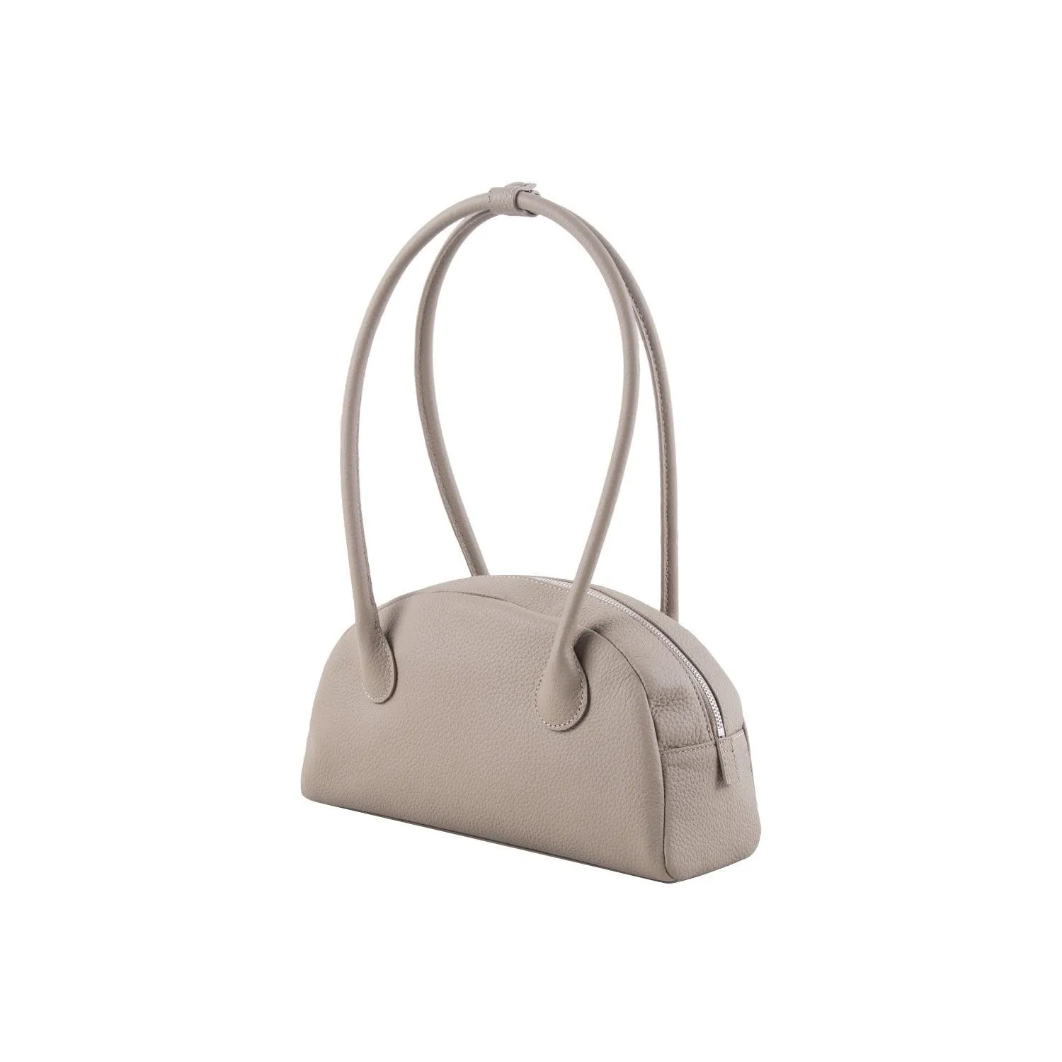 Minimalist Shell-shaped Leather Shoulder Bag, Women's Crescent Bag, Leather Party Bag