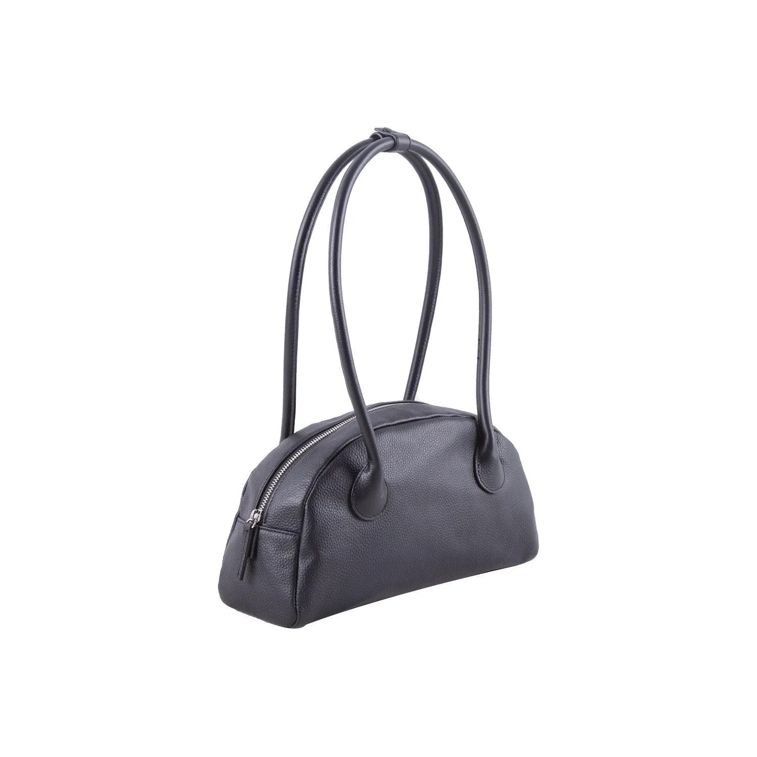 Minimalist Shell-shaped Leather Shoulder Bag, Women's Crescent Bag, Leather Party Bag