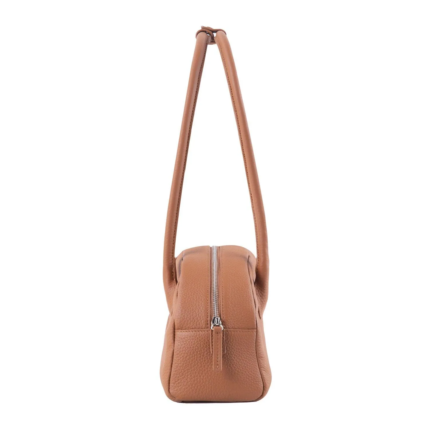 Minimalist Shell-shaped Leather Shoulder Bag, Women's Crescent Bag, Leather Party Bag