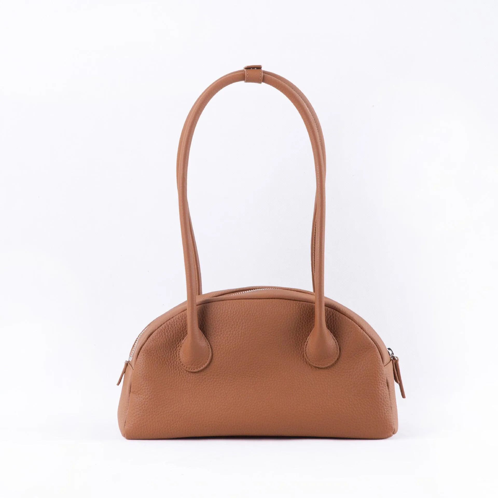 Minimalist Shell-shaped Leather Shoulder Bag, Women's Crescent Bag, Leather Party Bag