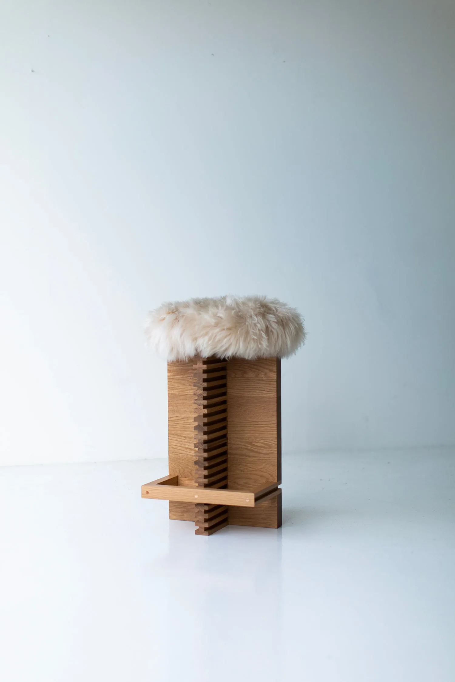 Modern Cicely Counter Stool with Sheepskin Seat - 6123