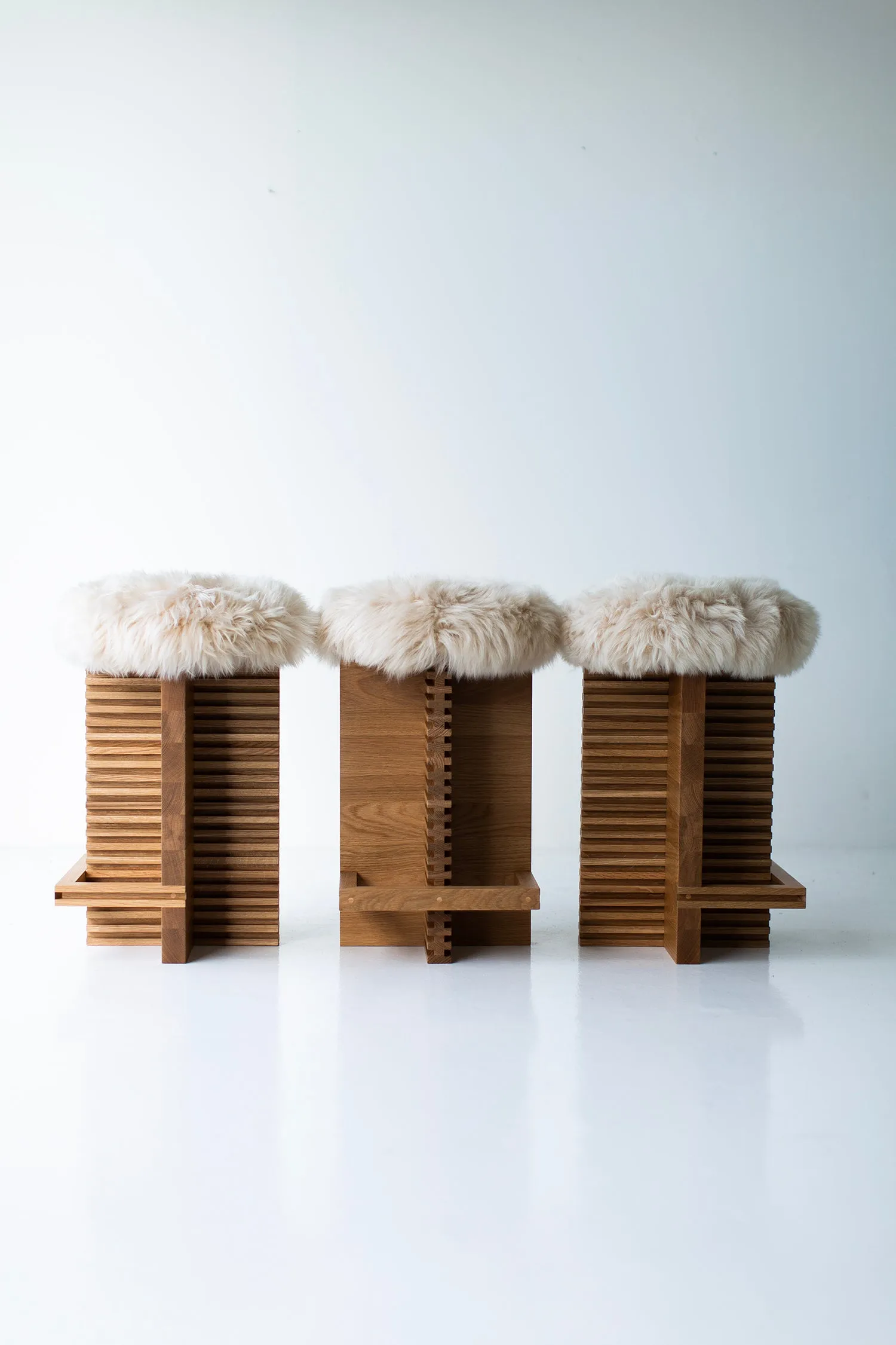 Modern Cicely Counter Stool with Sheepskin Seat - 6123