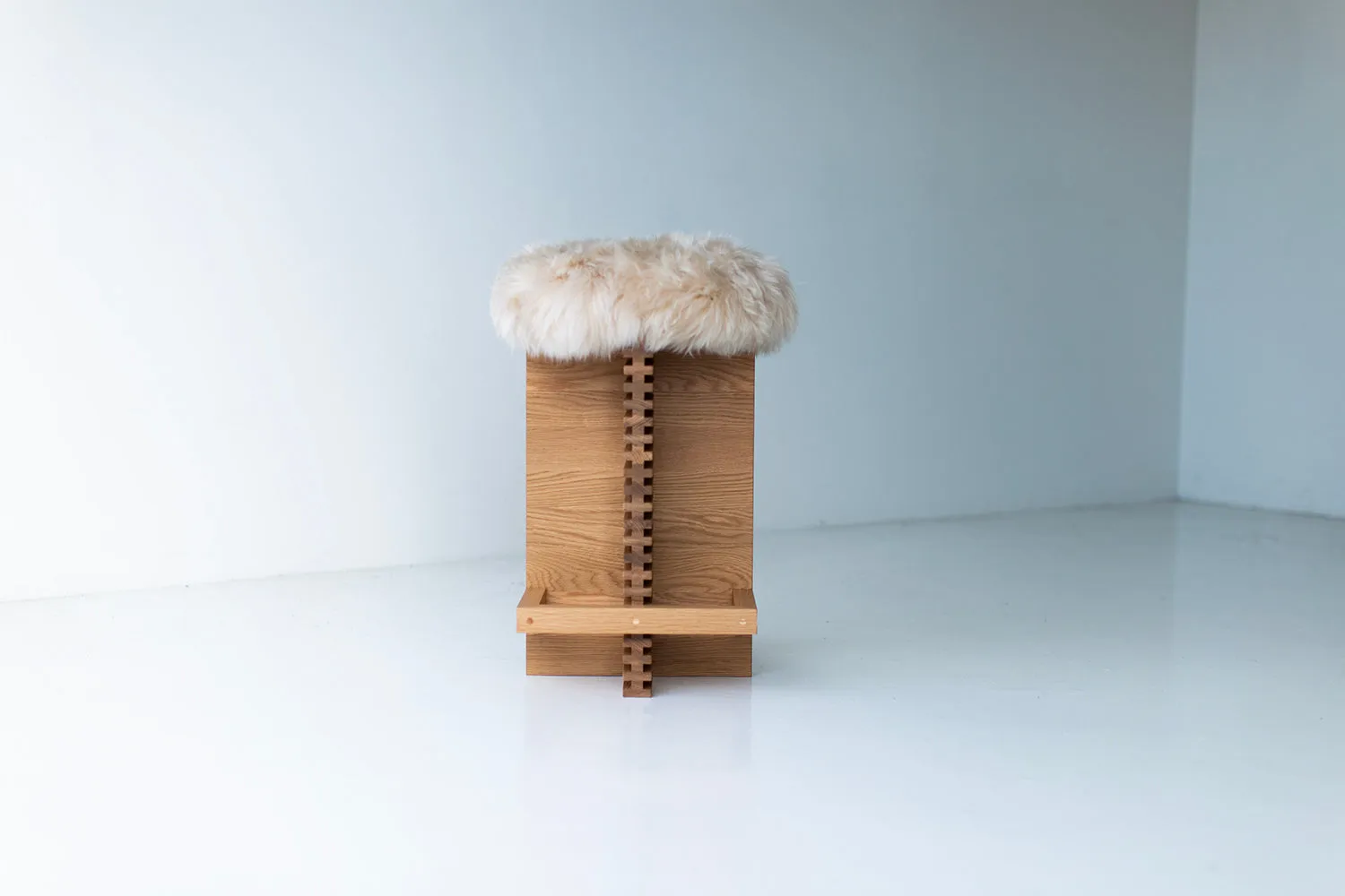 Modern Cicely Counter Stool with Sheepskin Seat - 6123