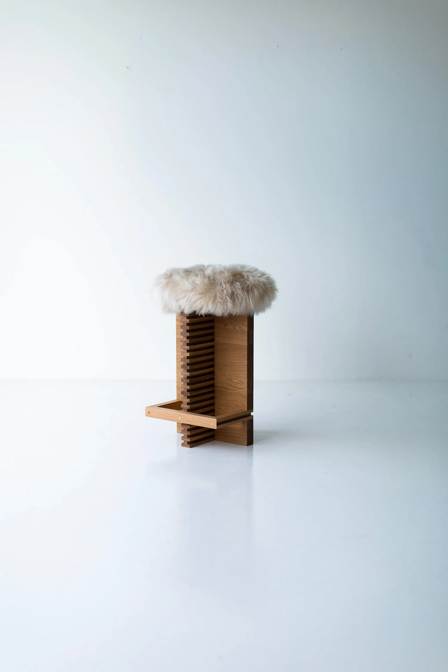 Modern Cicely Counter Stool with Sheepskin Seat - 6123