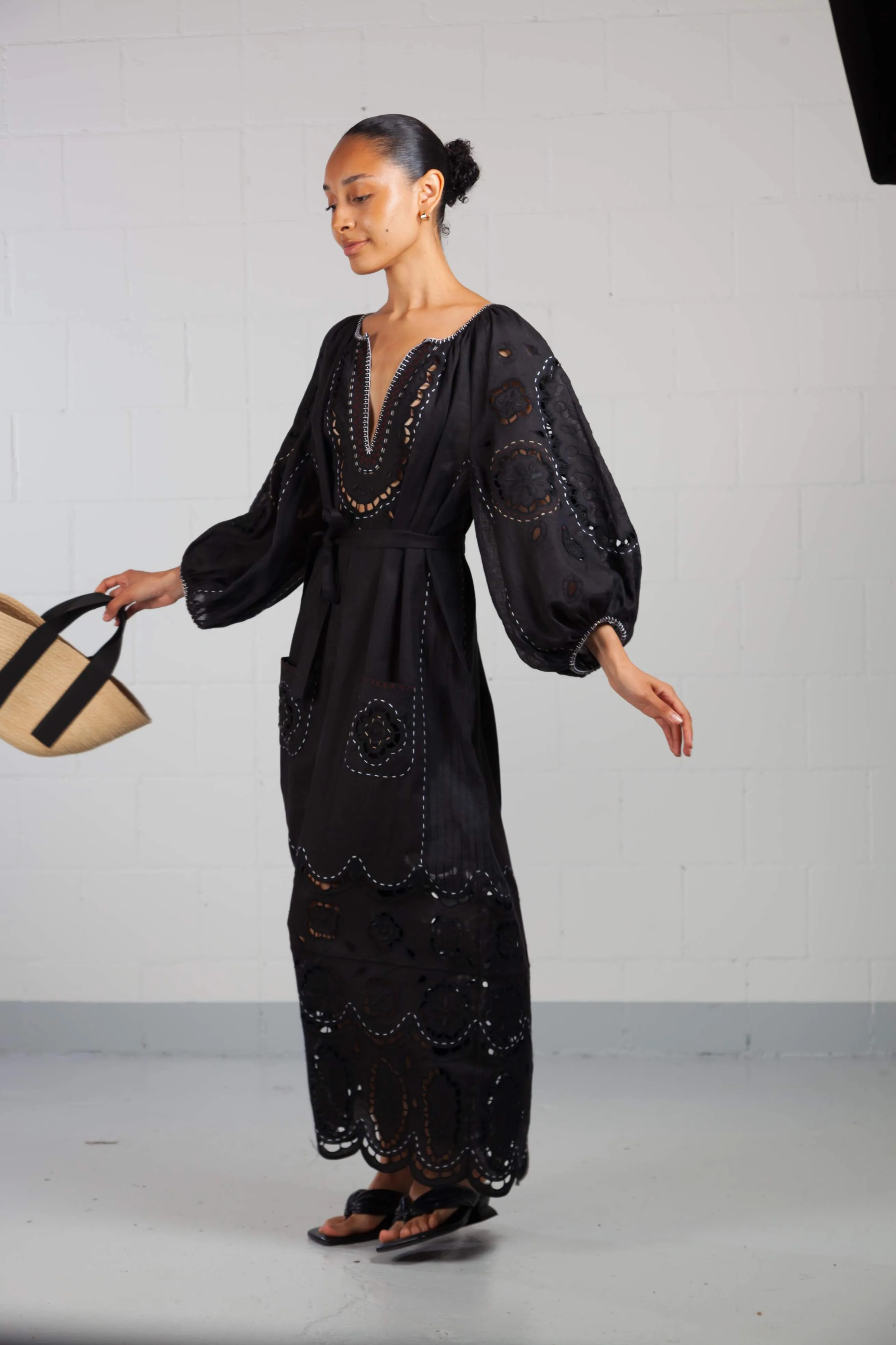 My Sleeping Gypsy Black Merezhivo Long Dress - ByAdushka