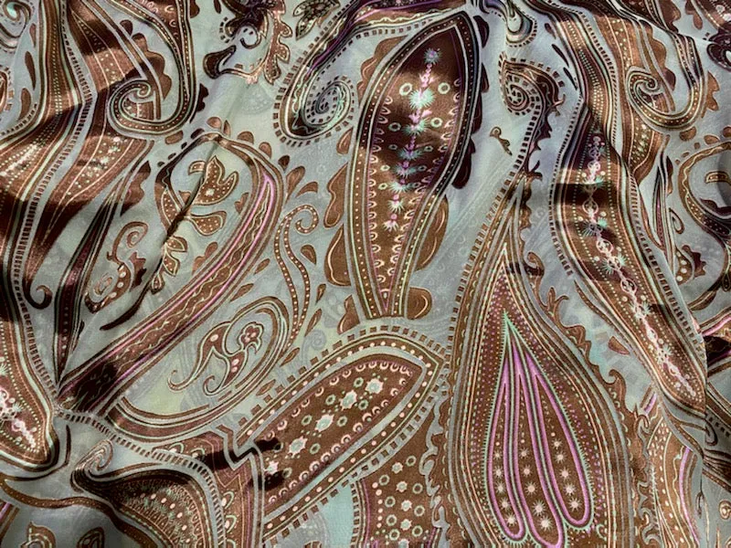 New  100% Silk Charmeuse and Chiffon Burnout Bohemian Fabric