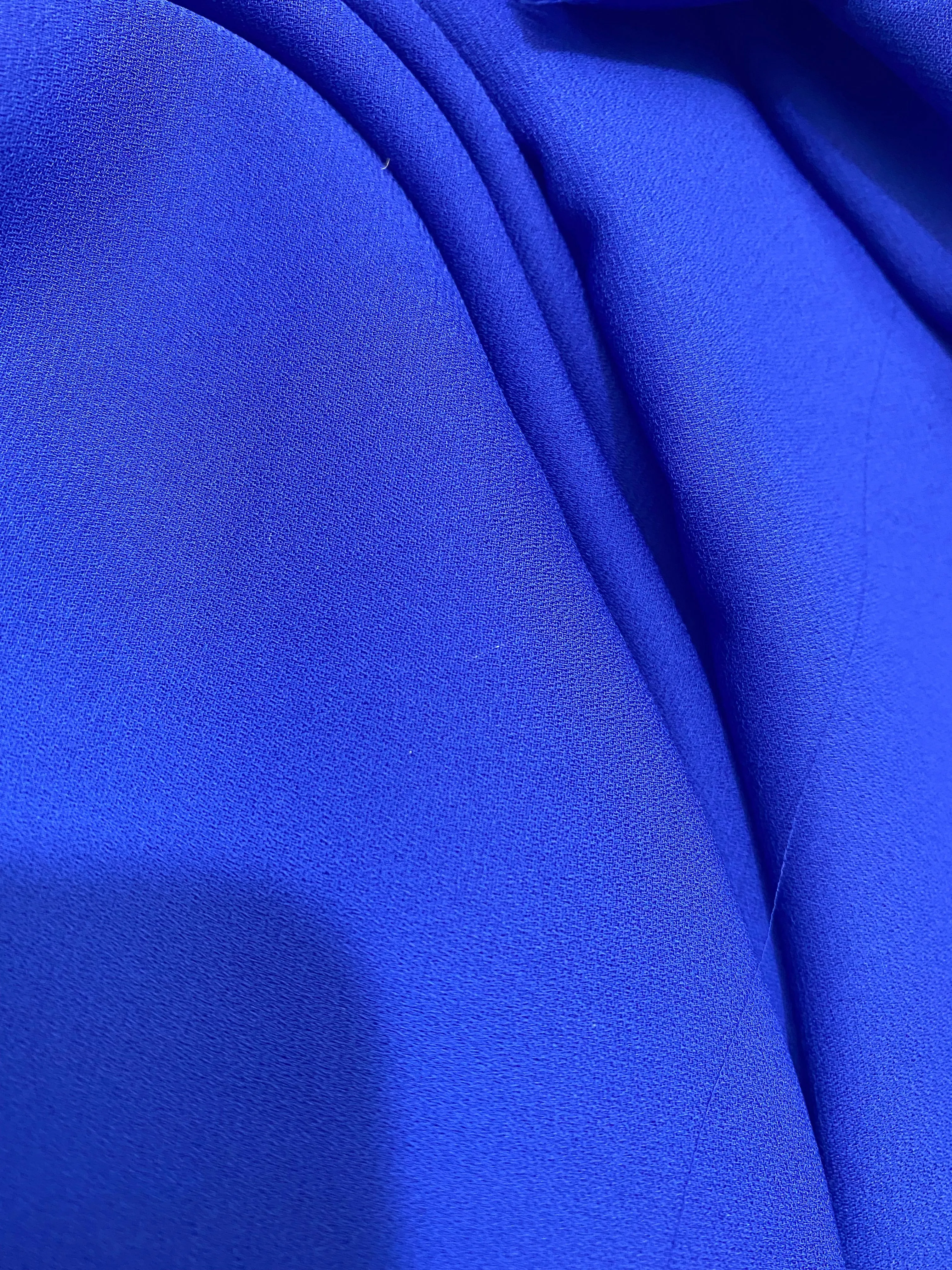 NEW Baroness De Leon Crepe Chiffon (Faux Silk Crepe) in Electric Blue Synthetic