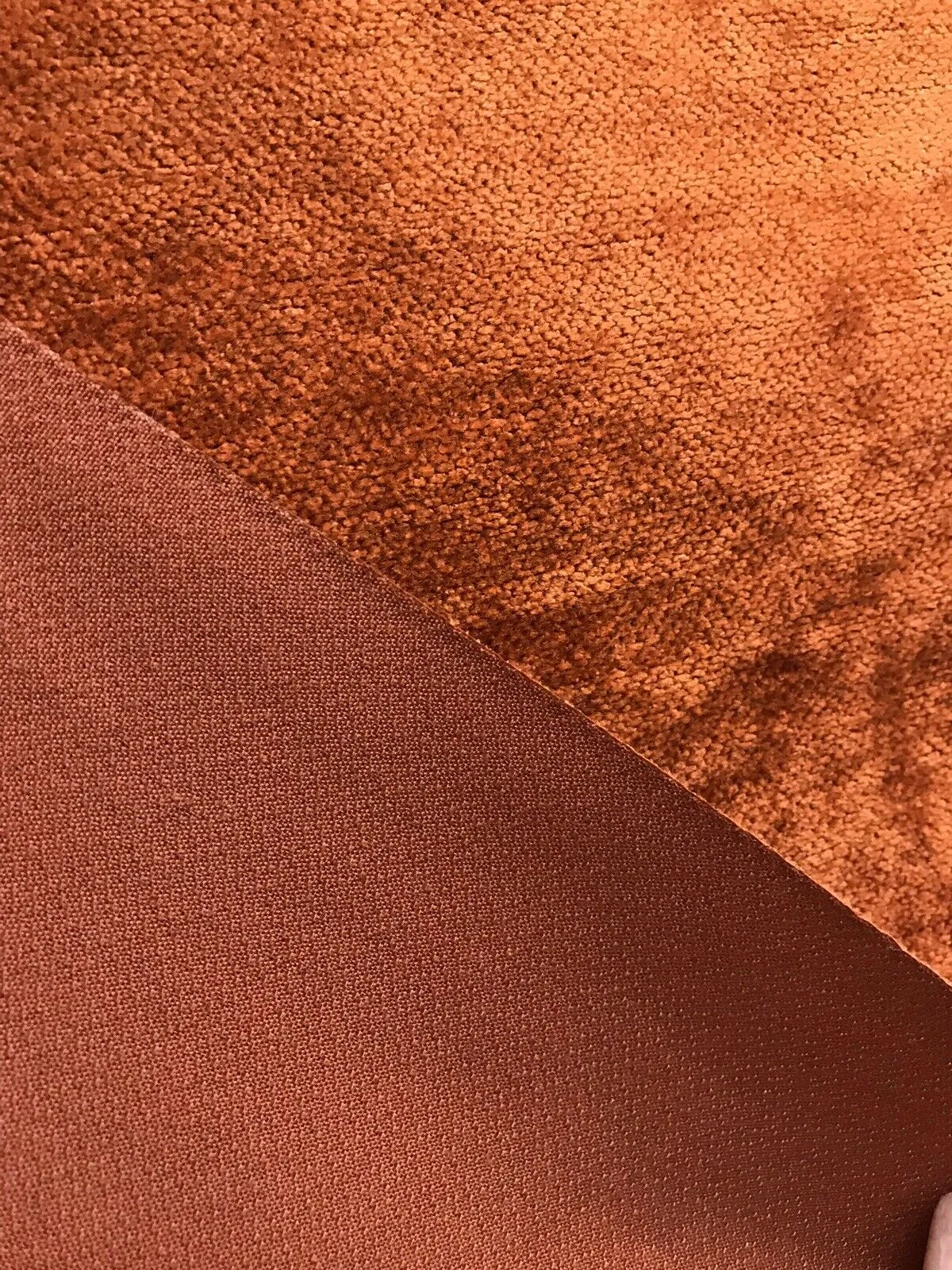 NEW Designer Burnt Orange Chenille Velvet Upholstery Fabric- BTY