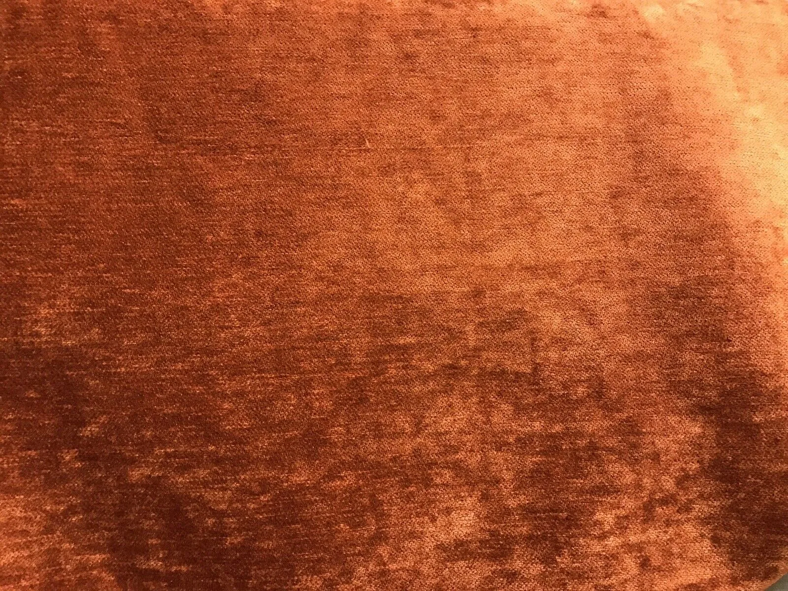 NEW Designer Burnt Orange Chenille Velvet Upholstery Fabric- BTY