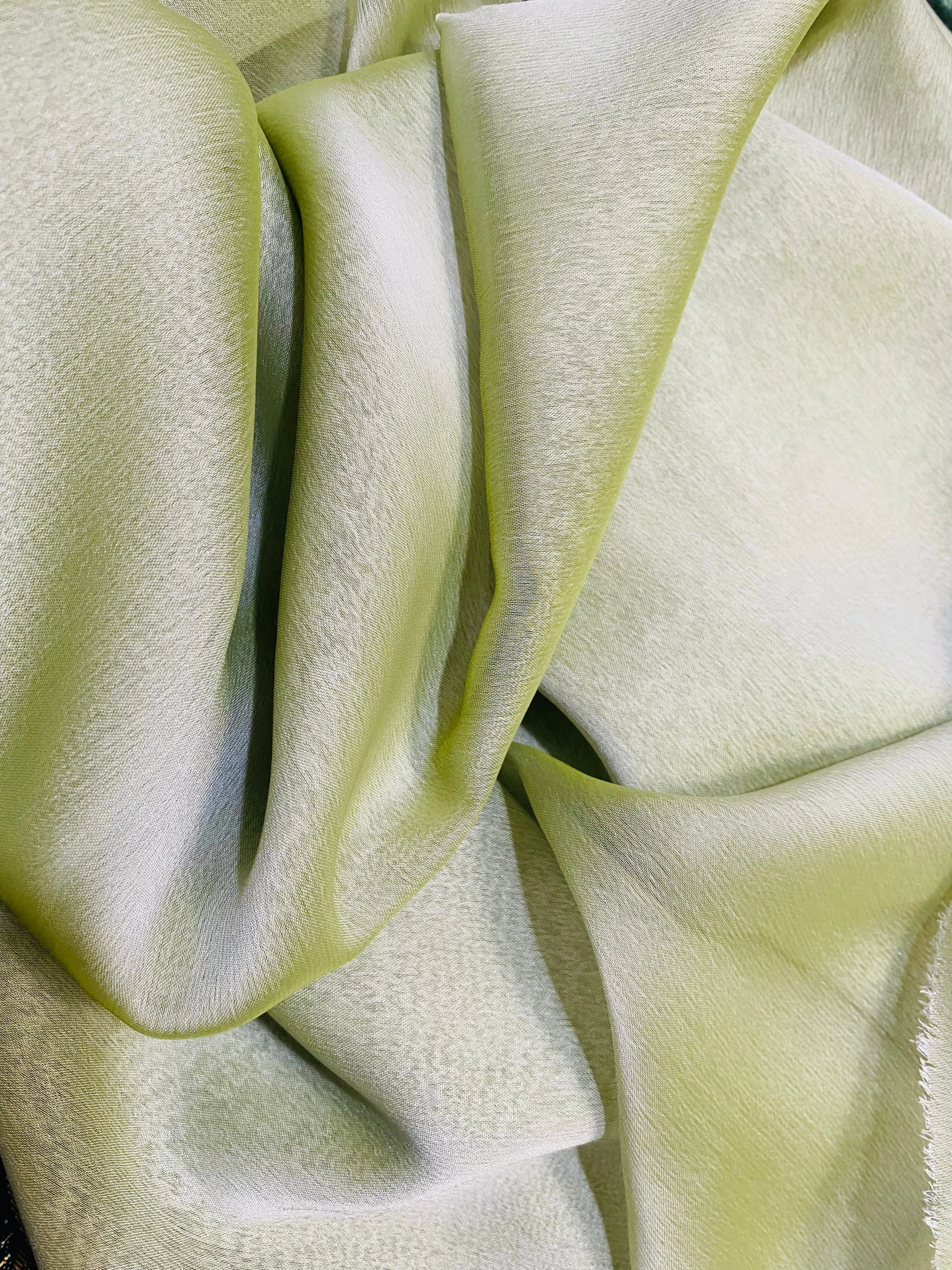 NEW Duchess Deseray Silk & Poly Chiffon Sheer Fabric - Celery