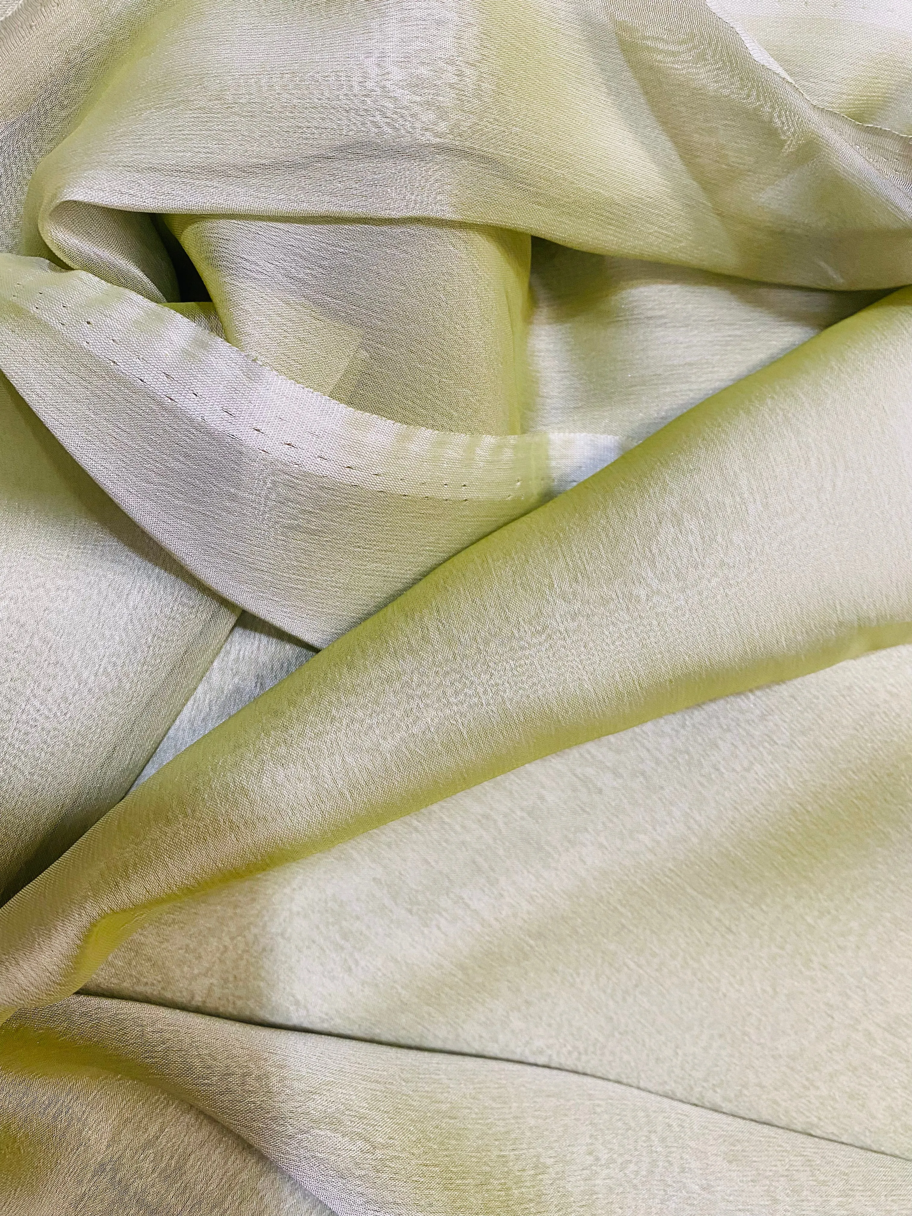 NEW Duchess Deseray Silk & Poly Chiffon Sheer Fabric - Celery