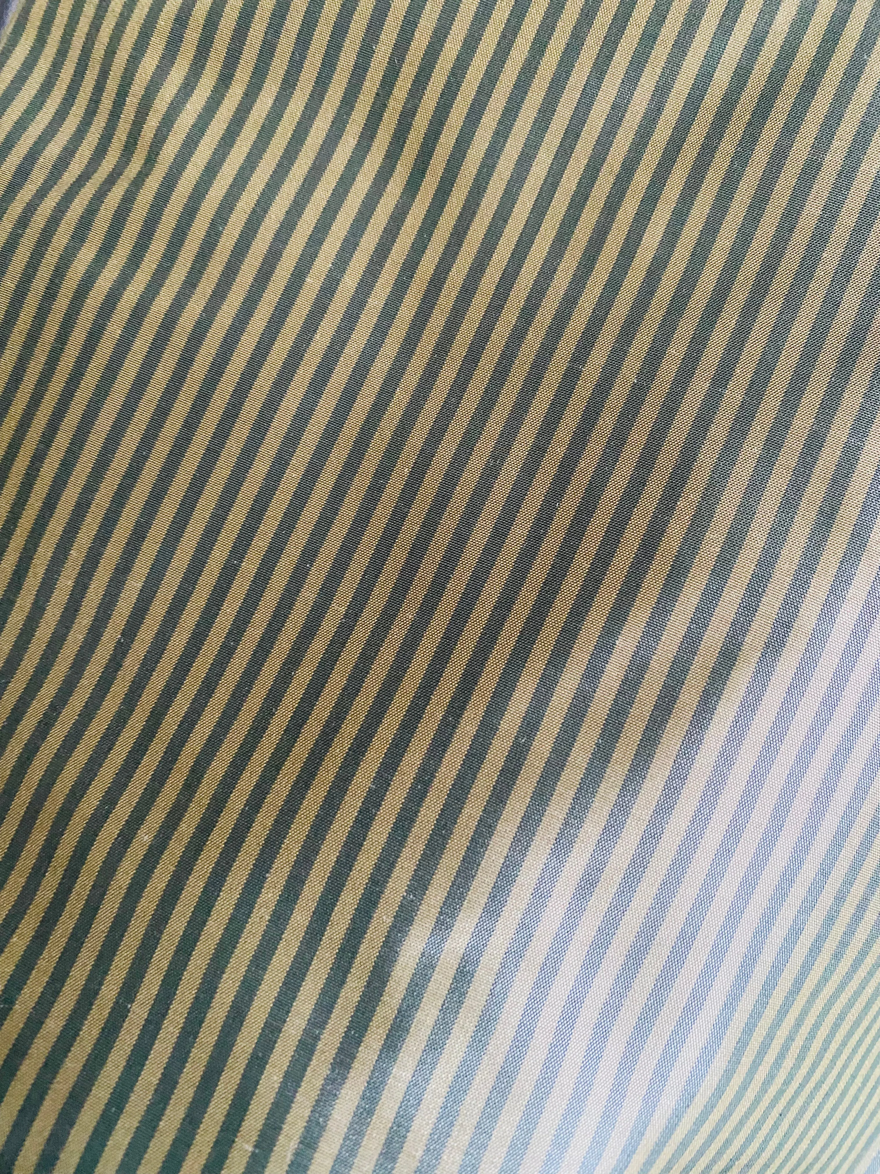 NEW Lady Bernadette 100% Silk Taffeta Fabric with 1/8” Grey and Gold Pinstripes SB_8_51