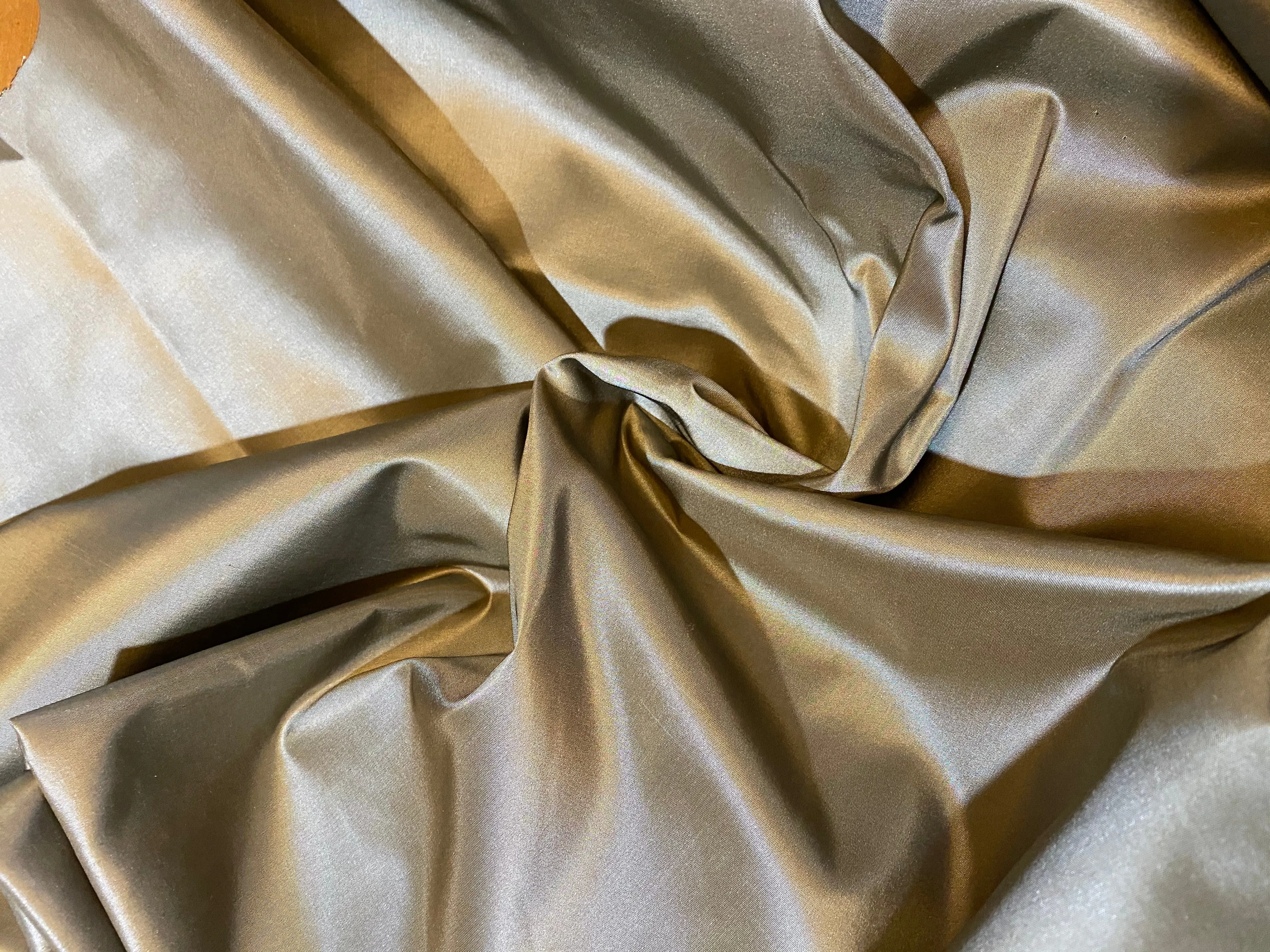 NEW Lady Lisa Designer 100% Silk Taffeta Fabric Solid Old Gold