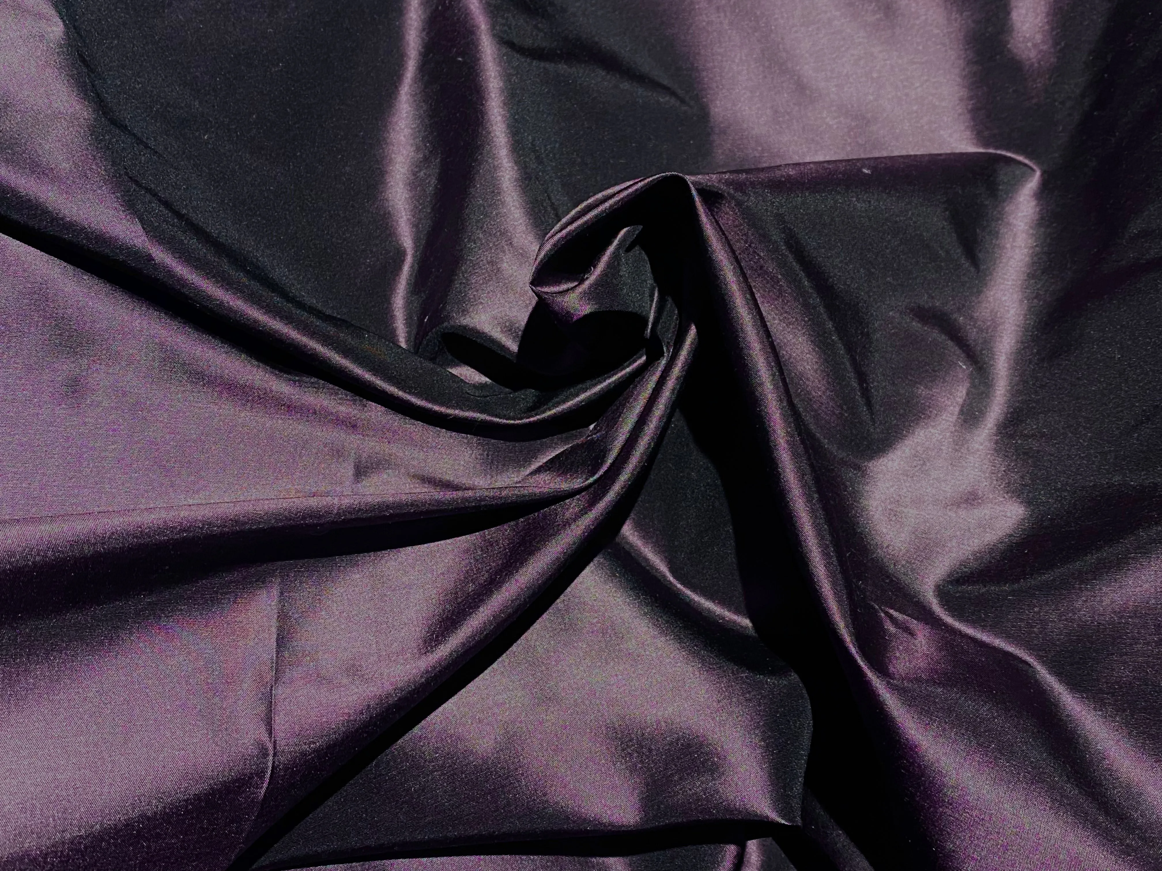 NEW Lady Lisa Designer 100% Silk Taffeta - Purple with Black Iridescence