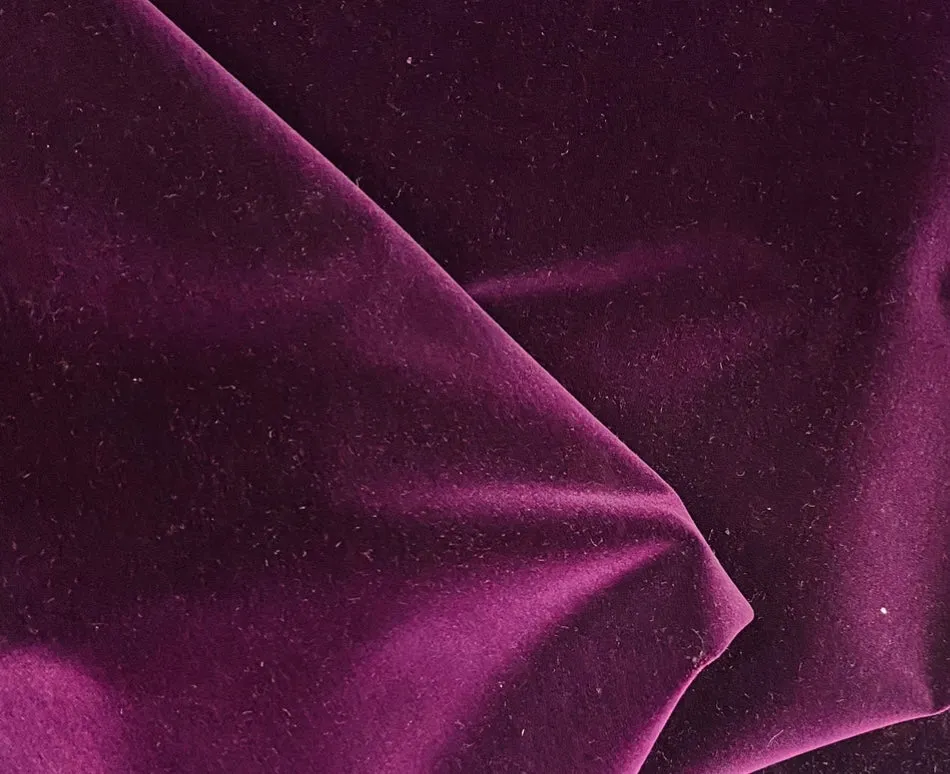 New Prince Oliver 100% Cotton made in Belgium Velvet Fabric in Berry