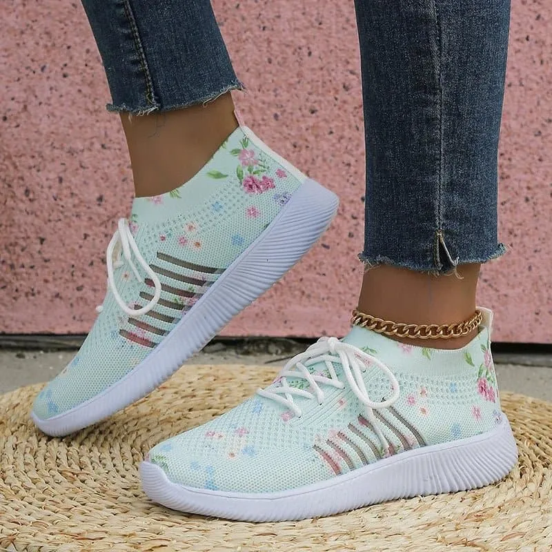 Non-Slip Sneakers - Breathable Mesh, Trendy Knitted Design, Multiple Colors