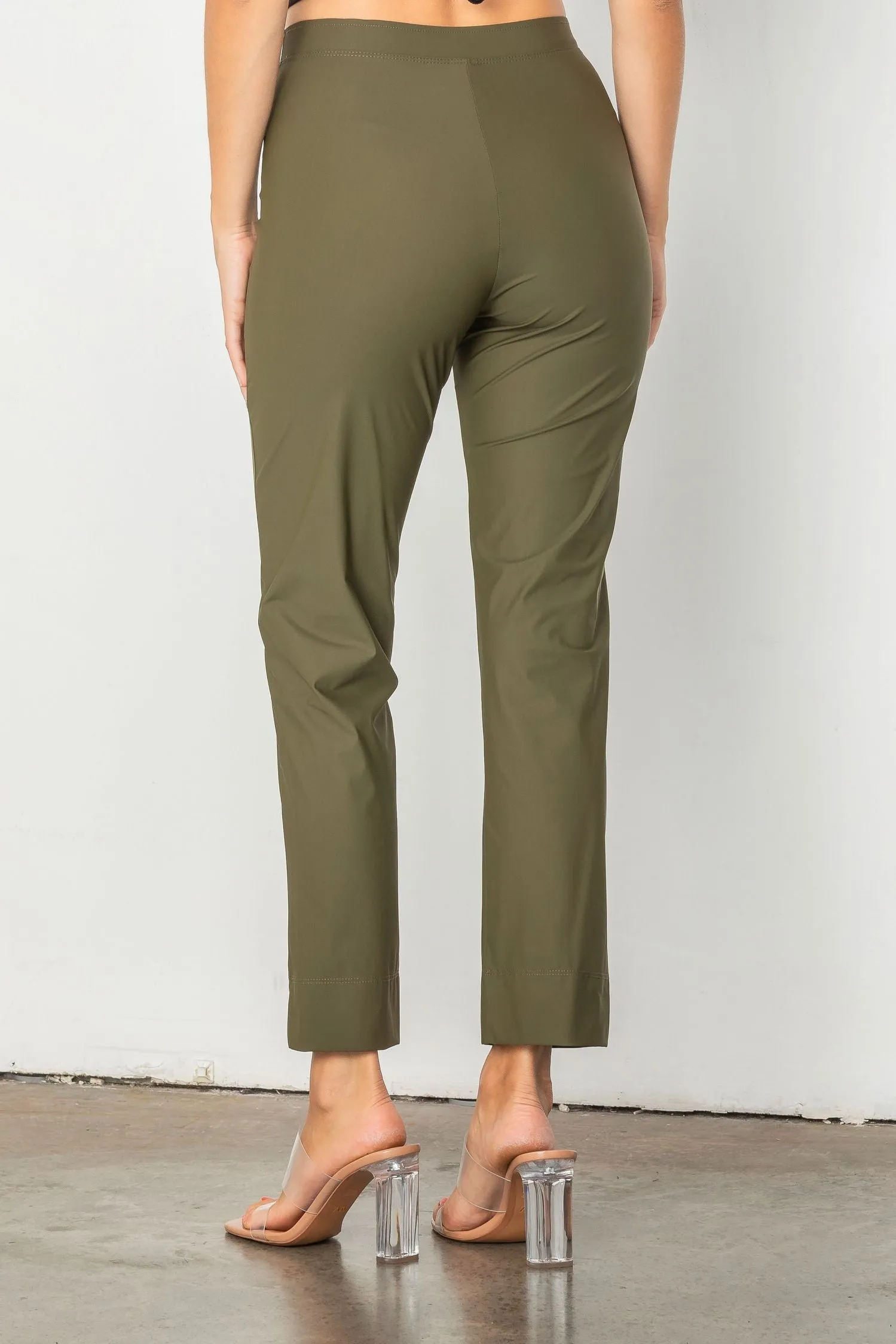 Olive Ankle Slim Pants