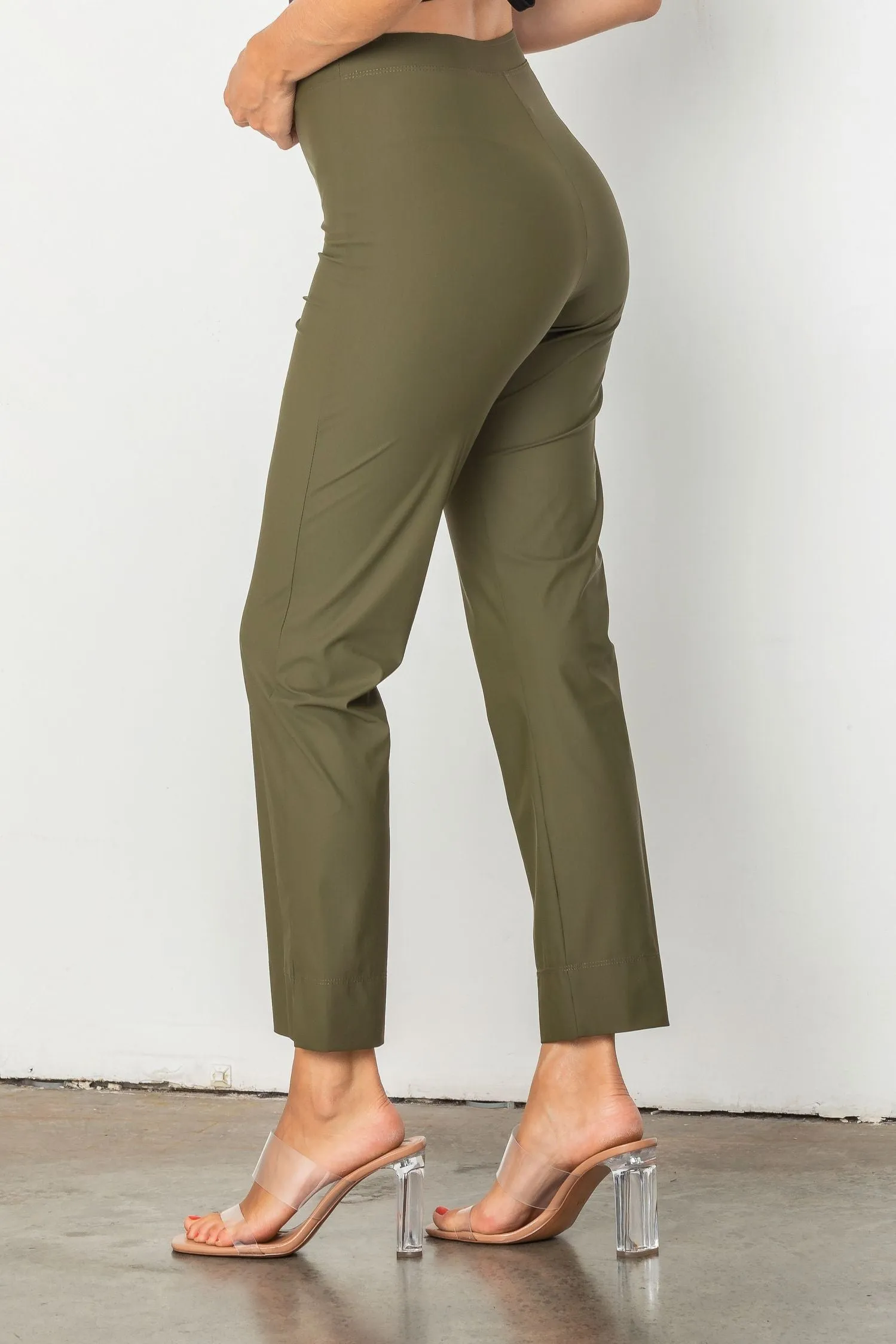 Olive Ankle Slim Pants