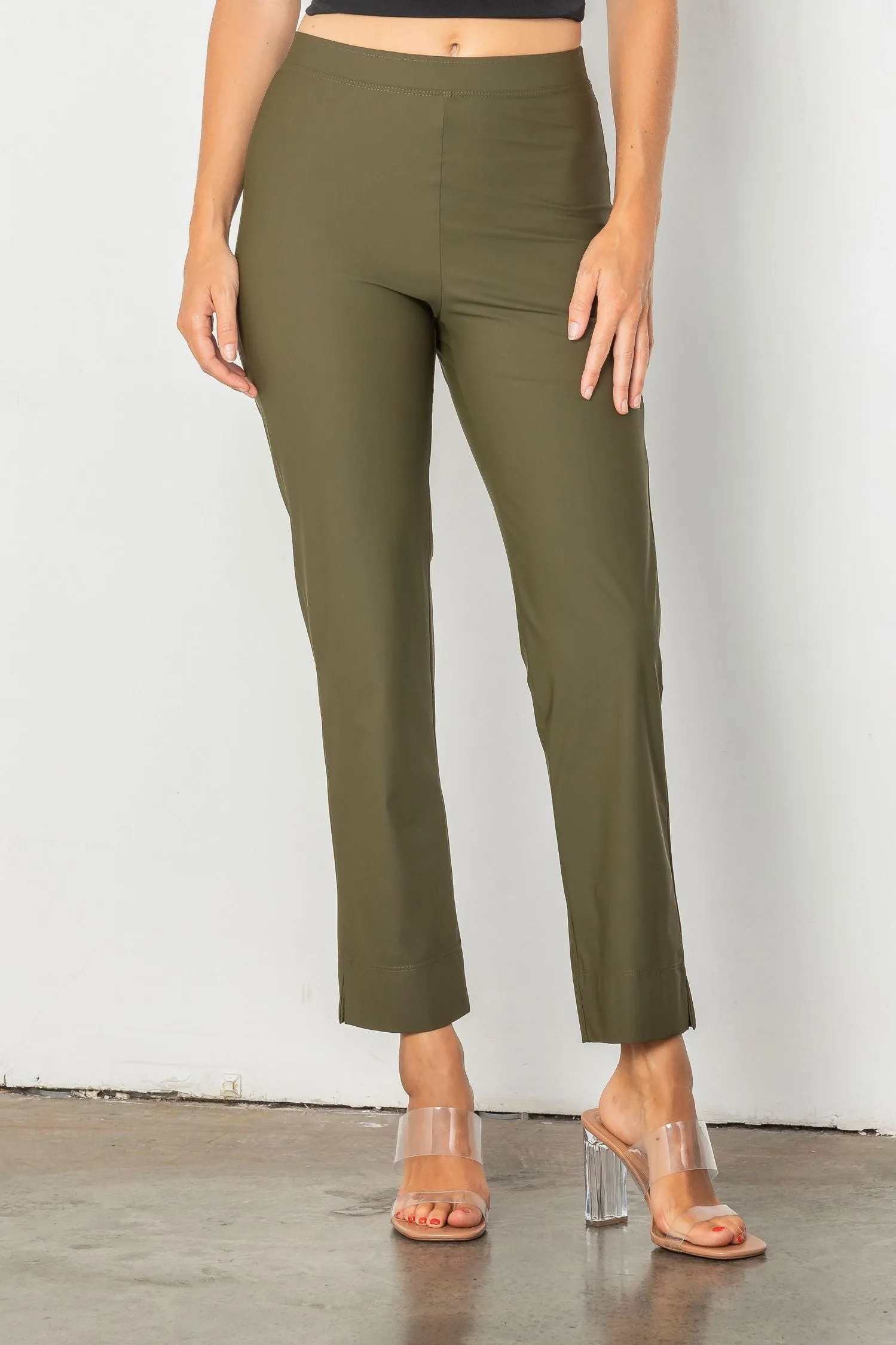 Olive Ankle Slim Pants