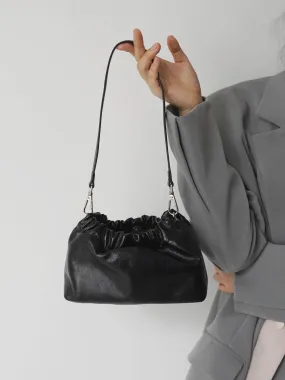 Pleated Cloud Chain Bag | Cowhide Small Silver Ball Minimalist Crossbody Bag