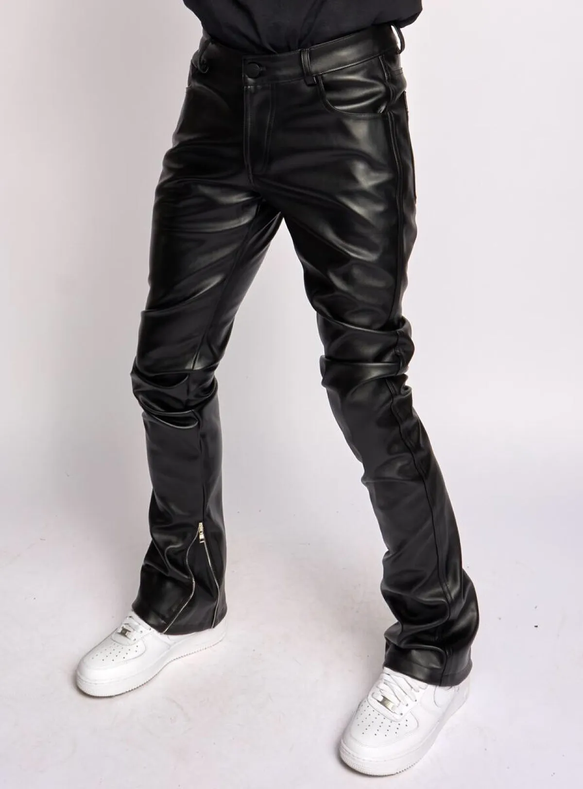 Politics Stacked Leather Pants - Endacott - Black - 552