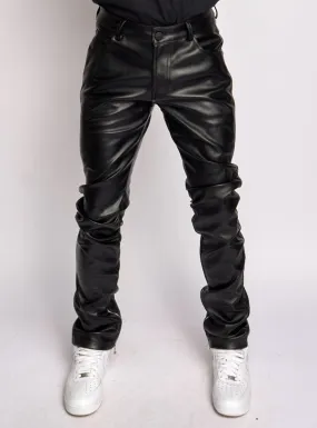 Politics Stacked Leather Pants - Endacott - Black - 552