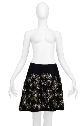 PRADA BLACK WRAP SKIRT WITH SILVERWARE CHARMS 2006