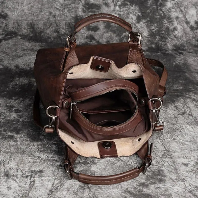 Retro Style Leather Shoulder Bag