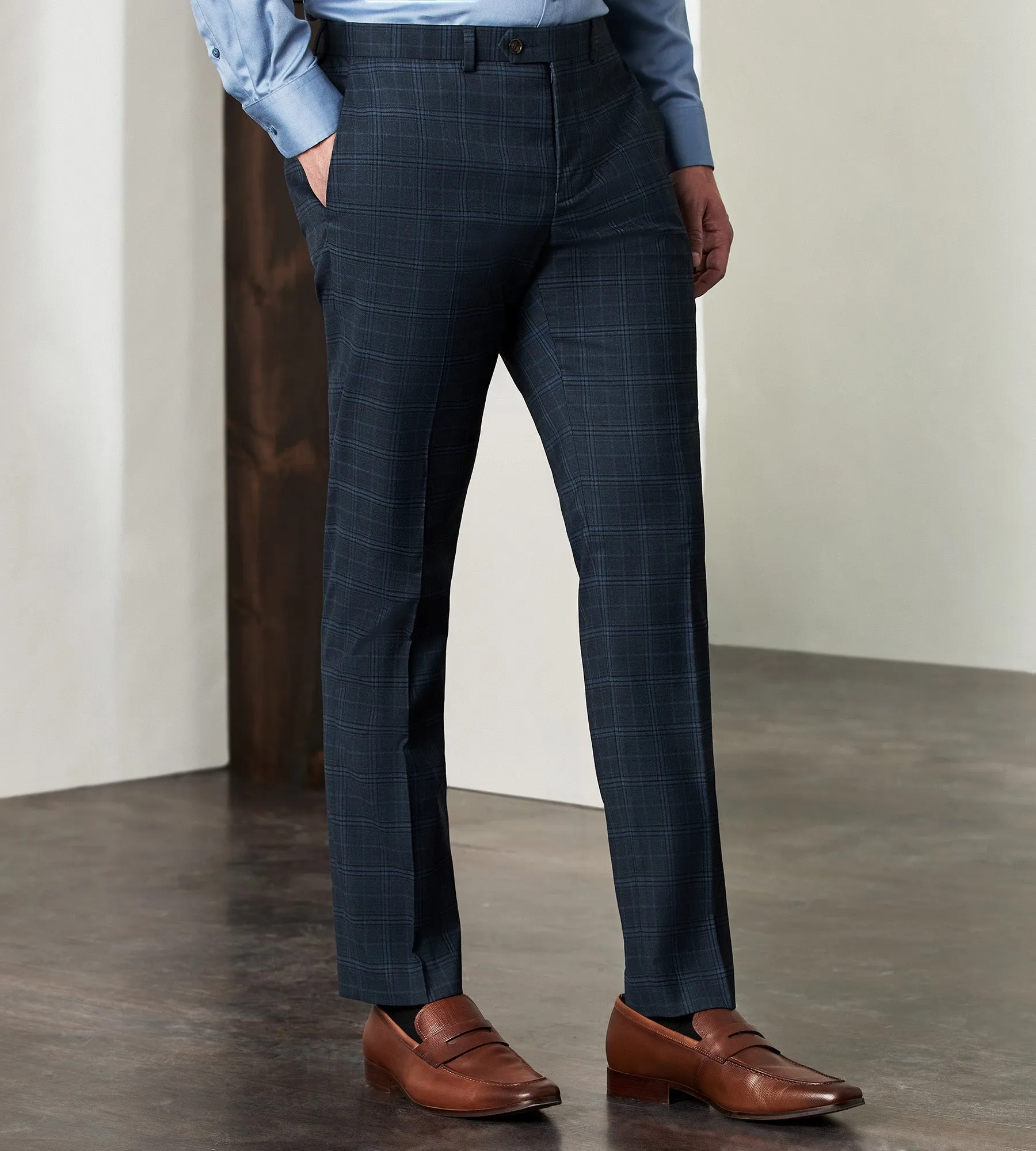 Slim Fit Stretch Check Suit Separate Pants