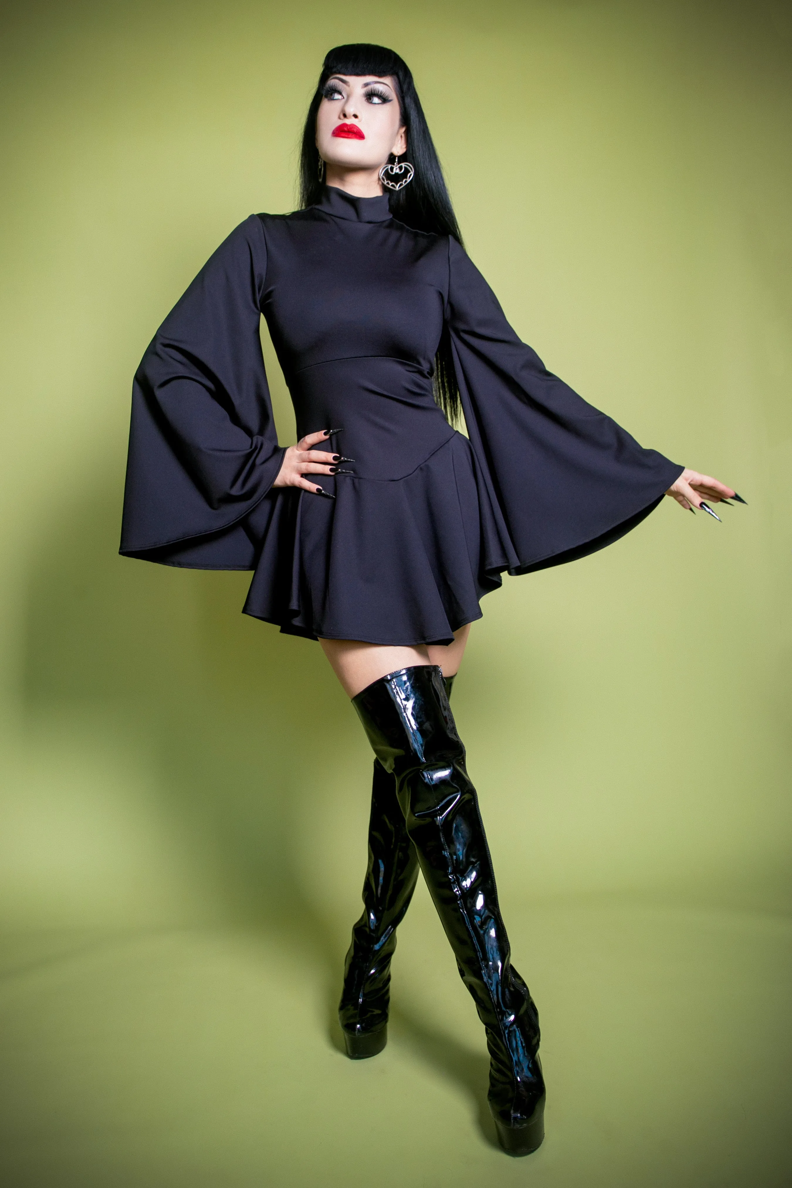 Space Rebel Princess Mini Dress in Black