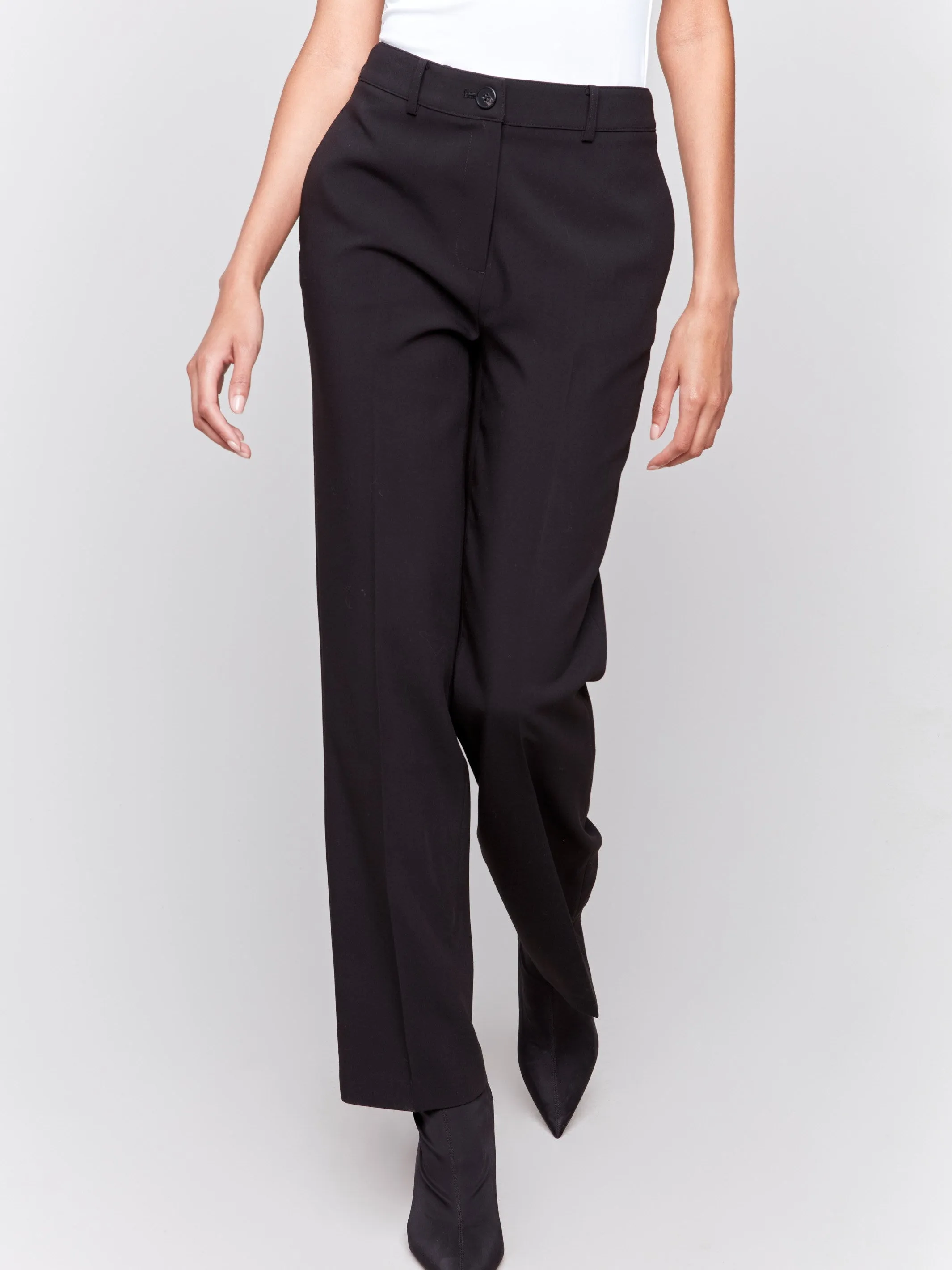 Straight Leg Pants - Black