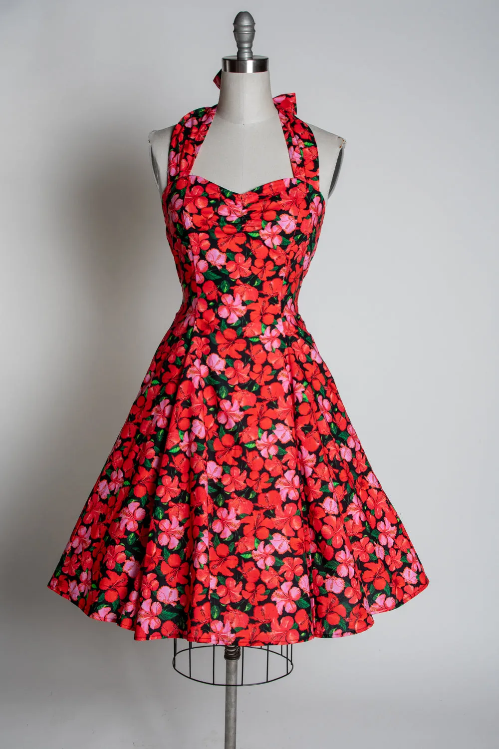 Sweetie Dress- Tropical, Red & Black