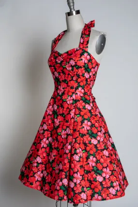 Sweetie Dress- Tropical, Red & Black