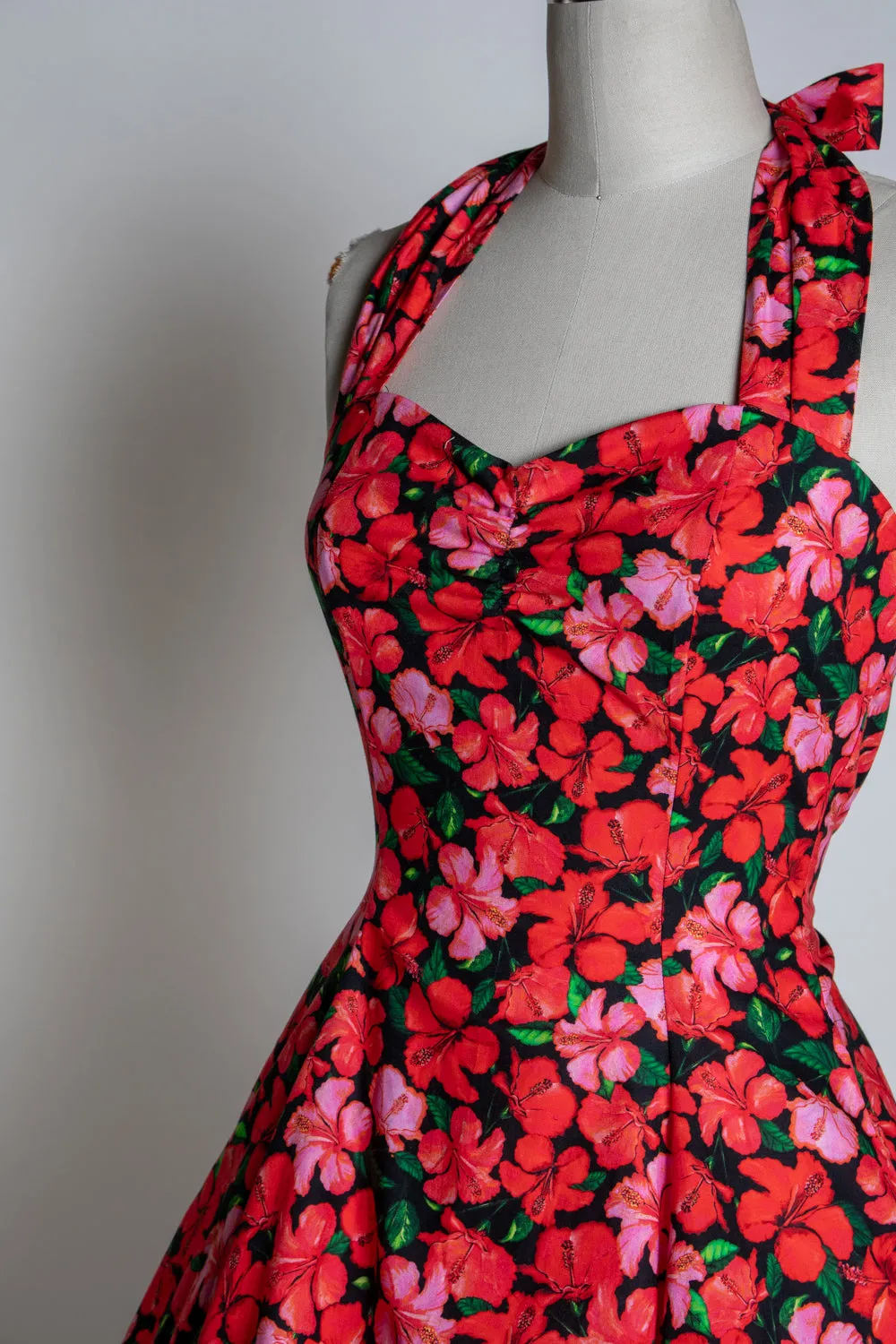 Sweetie Dress- Tropical, Red & Black