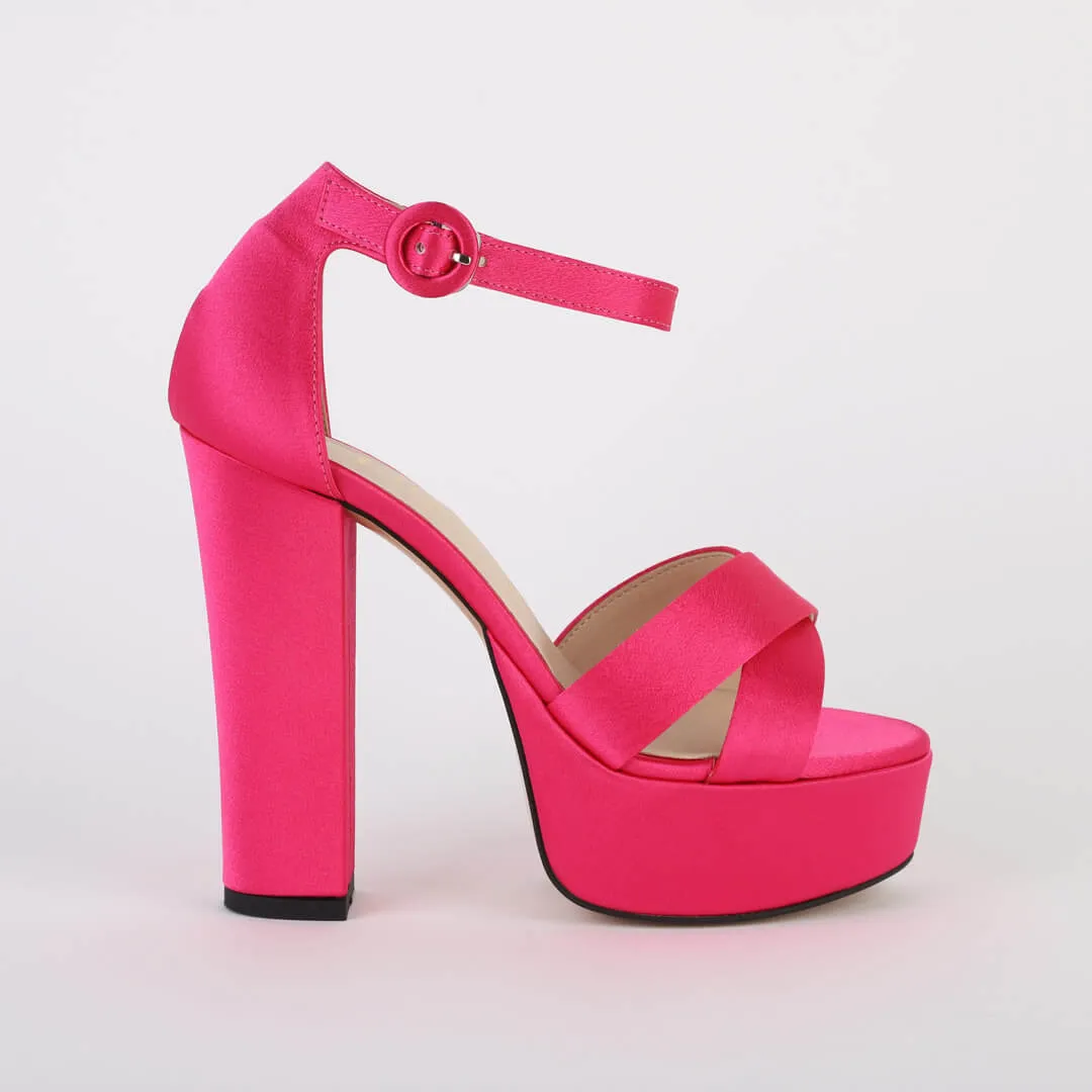 *TAMON - pink satin, 12/3.5cm size UK 2.5