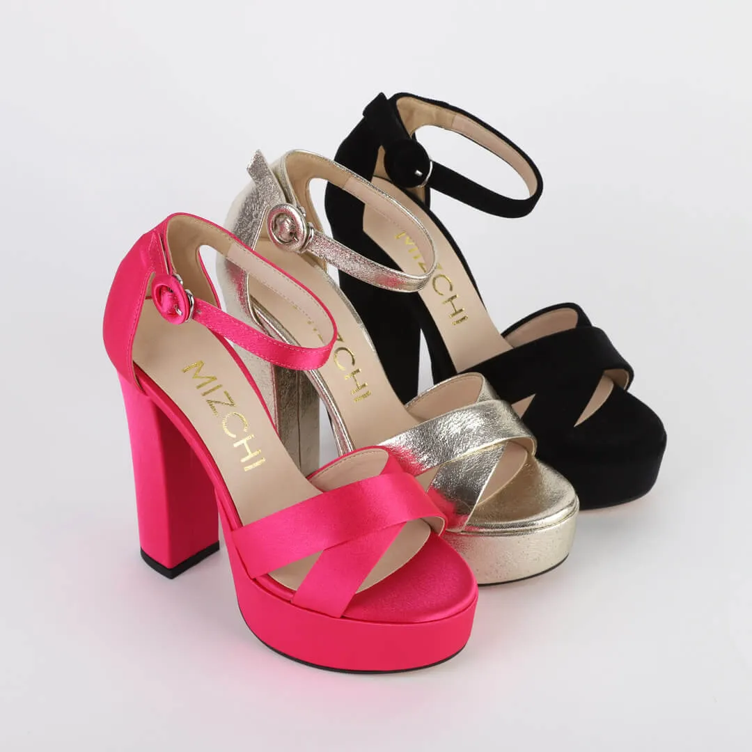 *TAMON - pink satin, 12/3.5cm size UK 2.5